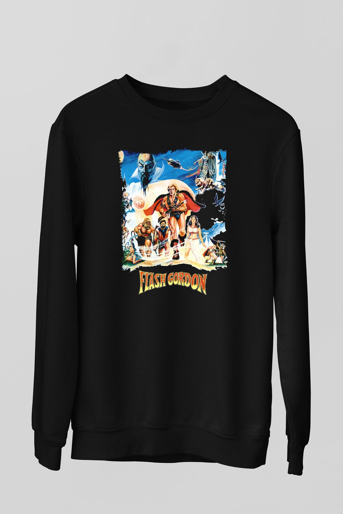 Flash Gordon Siyah Unisex  Sweatshirt