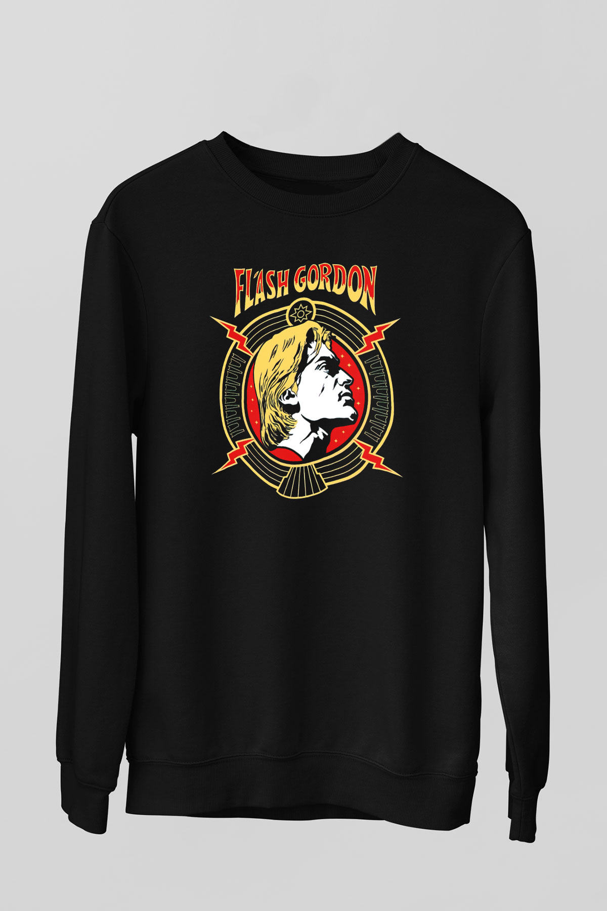 Flash Gordon Siyah Unisex  Sweatshirt