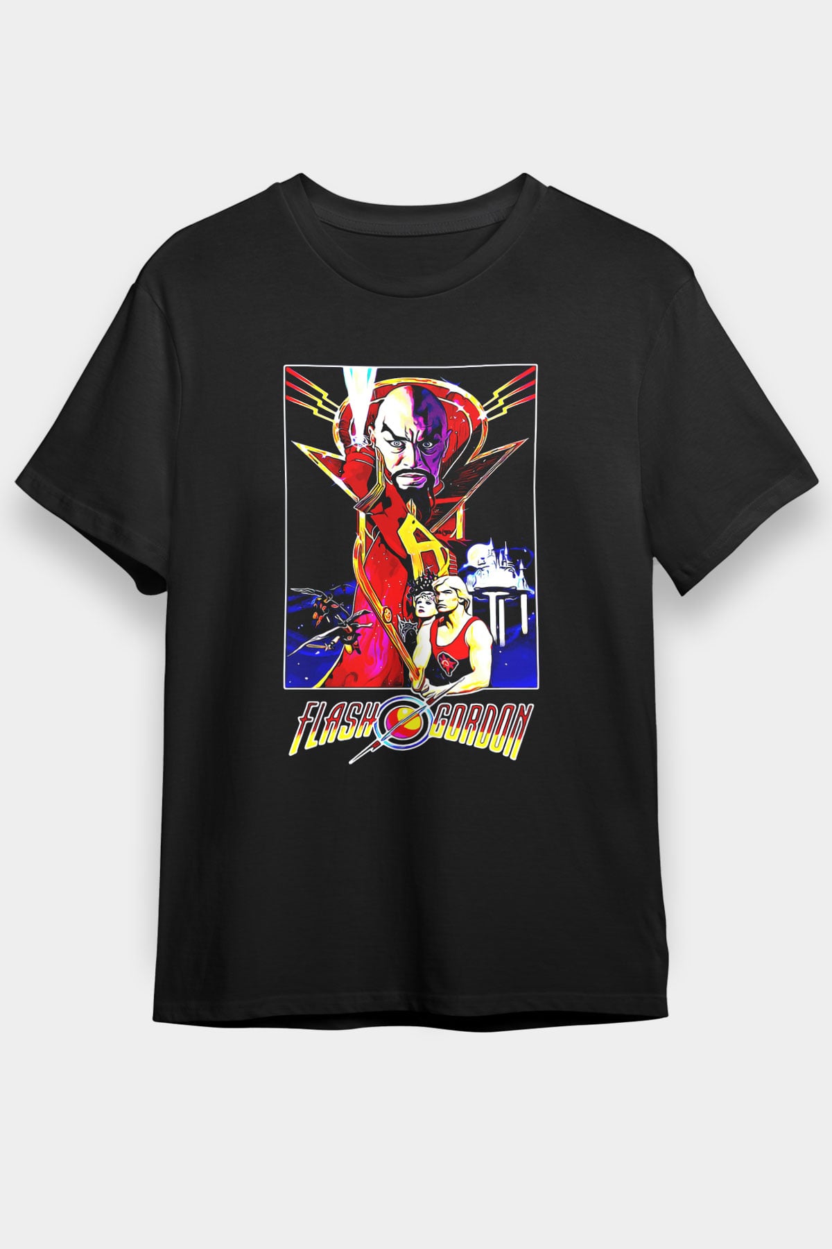 Flash Gordon Siyah Unisex Tişört
