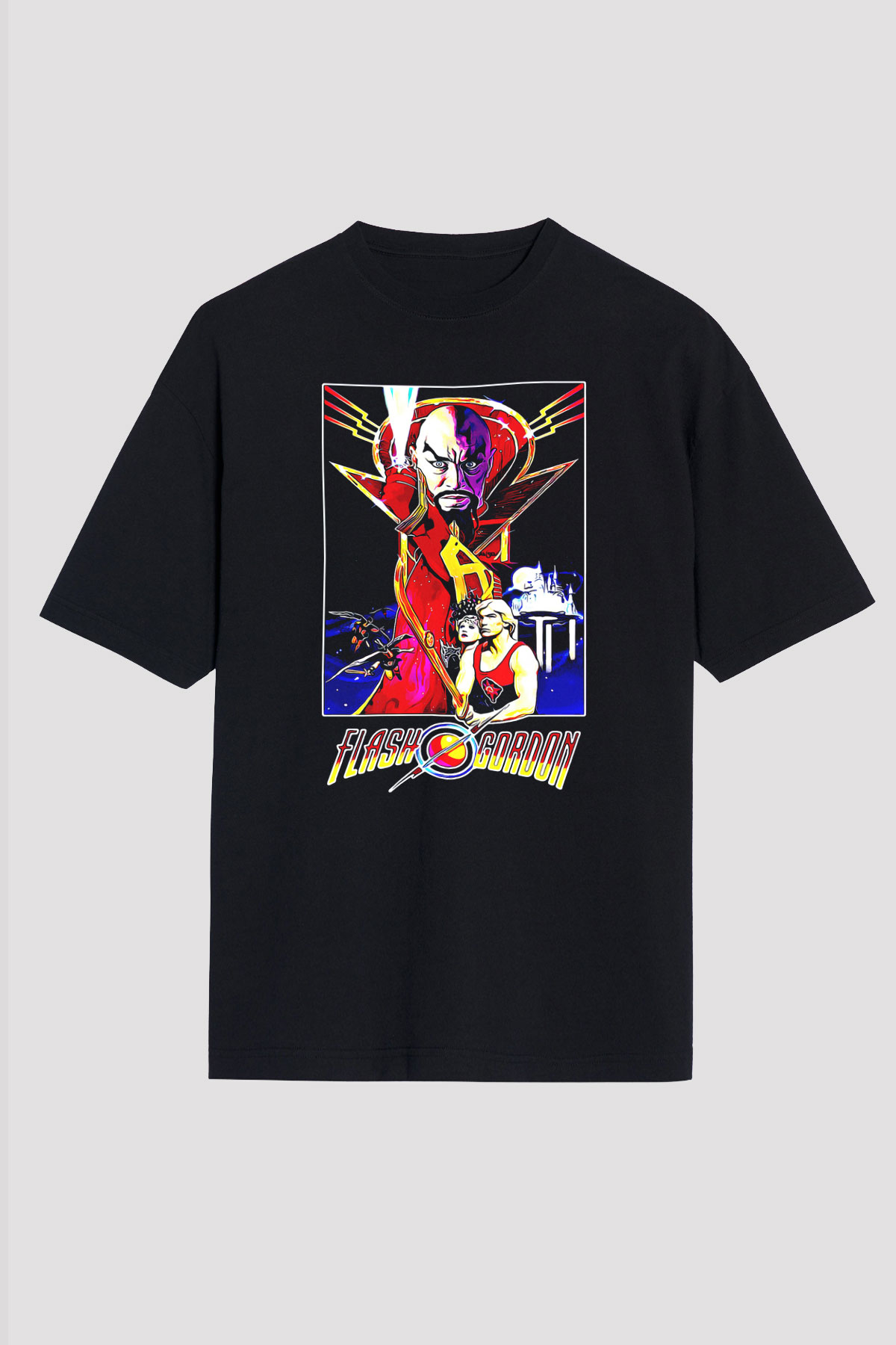 Flash Gordon Siyah Unisex Tişört