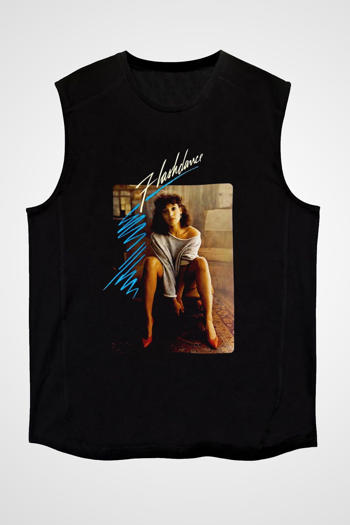 Flashdance Siyah Unisex  Kolsuz Tişört