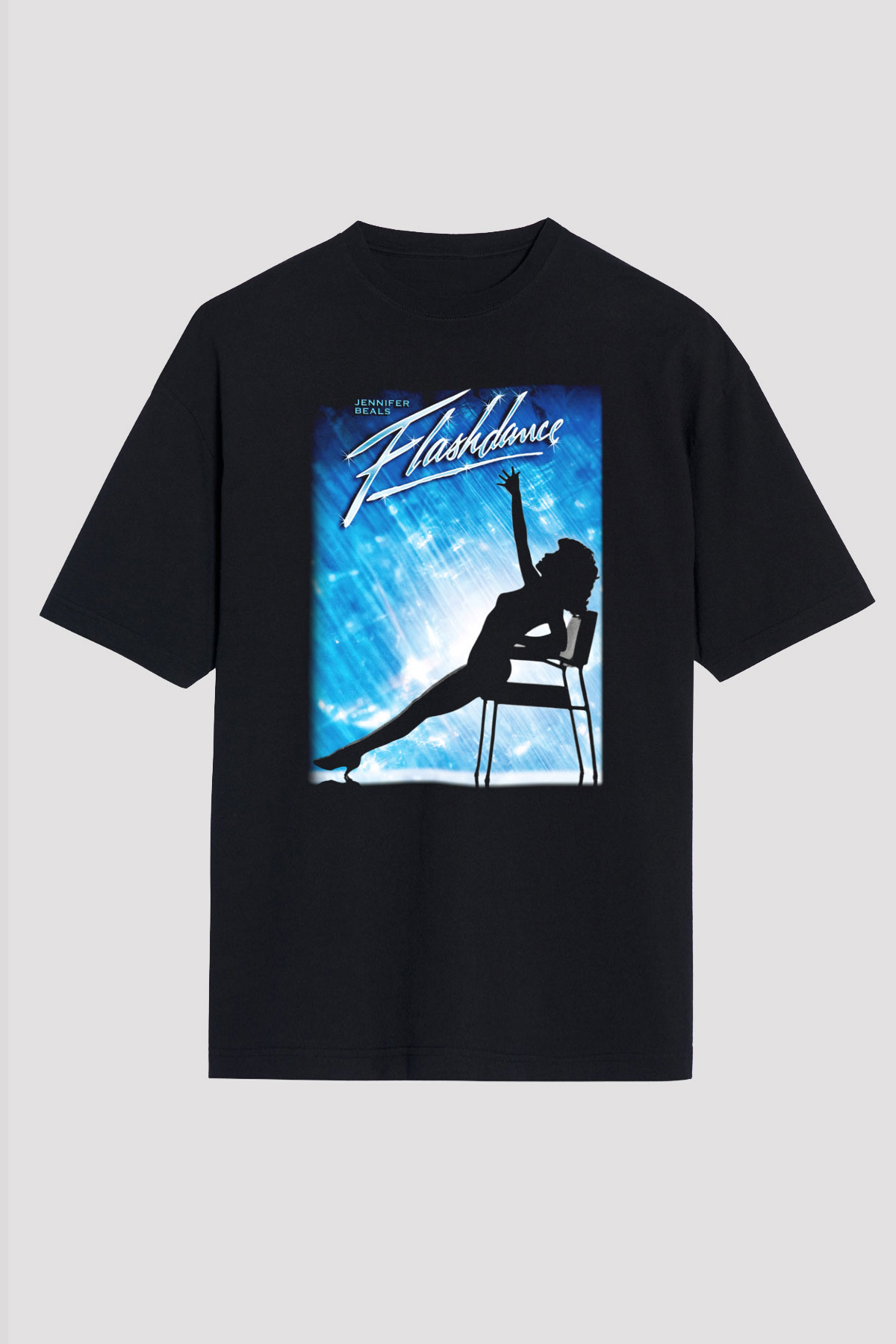 Flashdance Siyah Unisex Oversize Tişört
