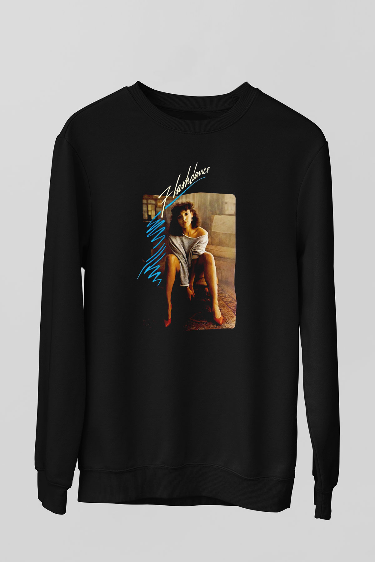 Flashdance Siyah Unisex  Sweatshirt