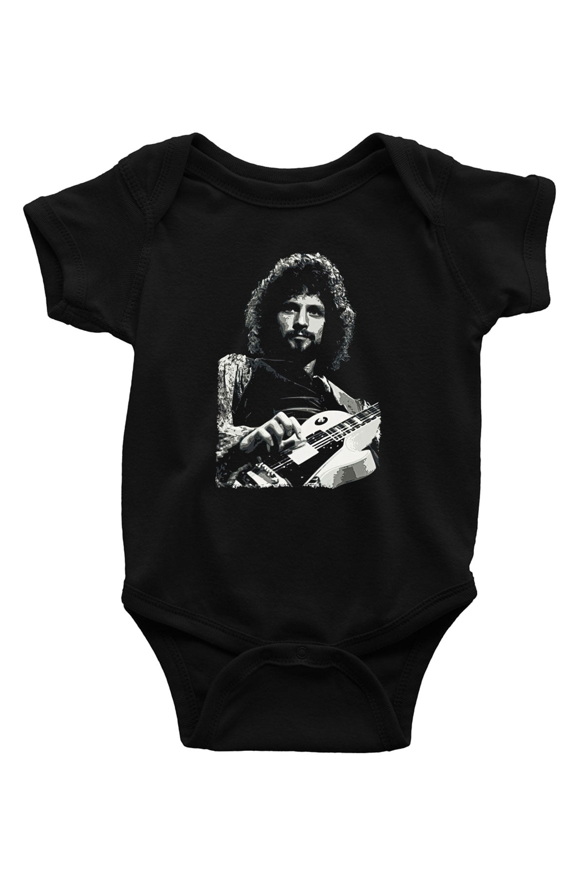 Fleetwod Mac Baskılı Unisex Siyah Bebek Body - Zıbın