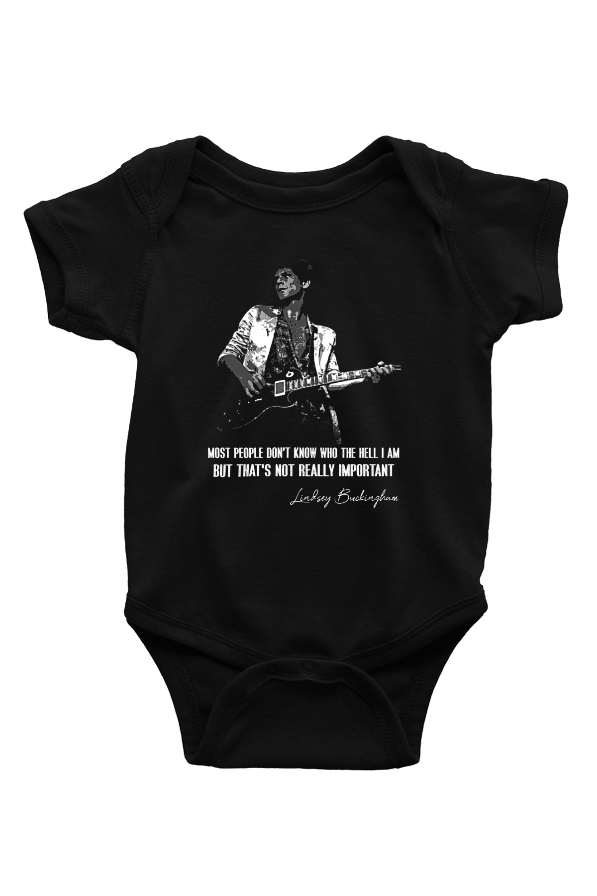 Fleetwod Mac Baskılı Unisex Siyah Bebek Body - Zıbın