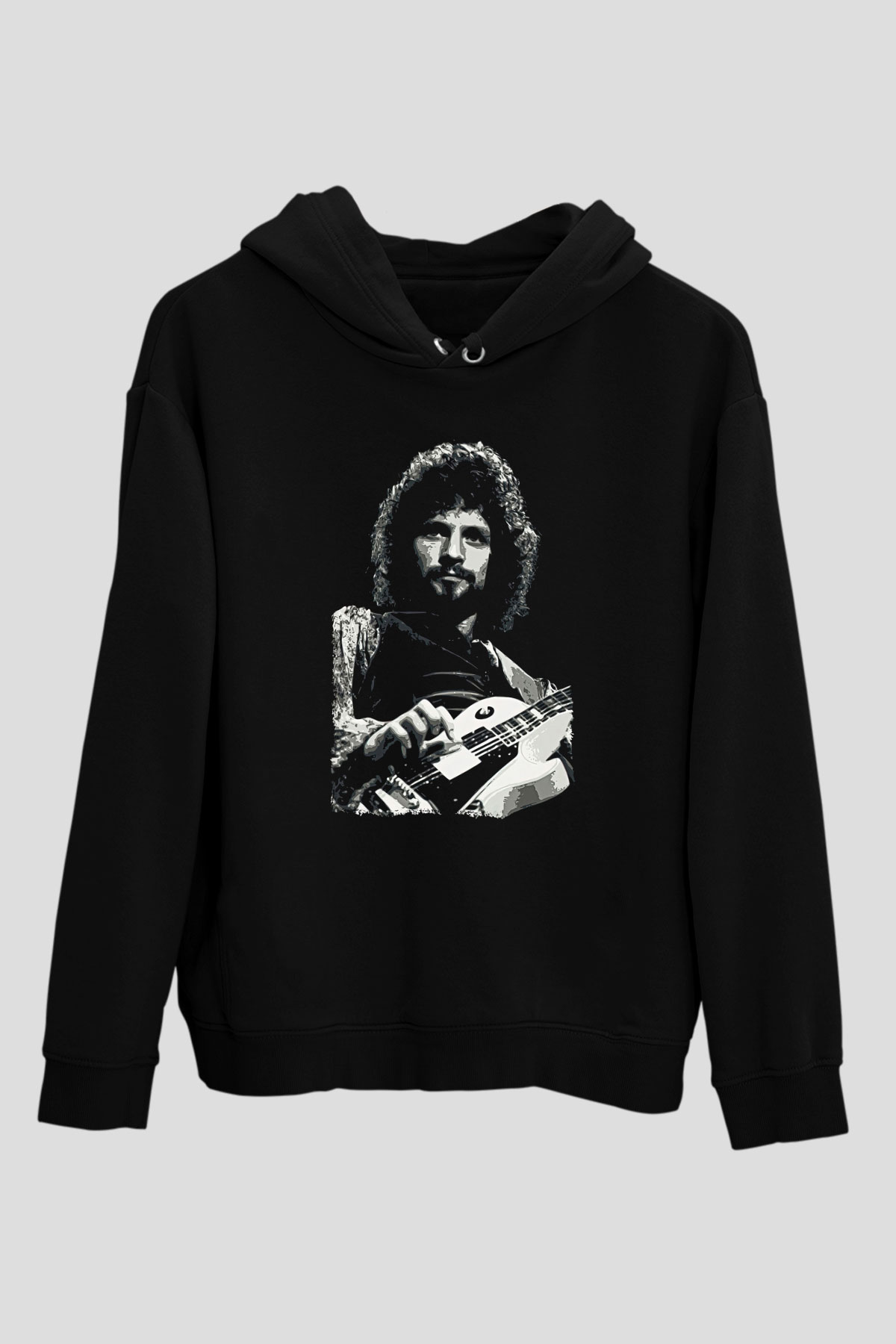 Fleetwod Mac Baskılı Unisex Siyah Kapüşonlu Sweatshirt