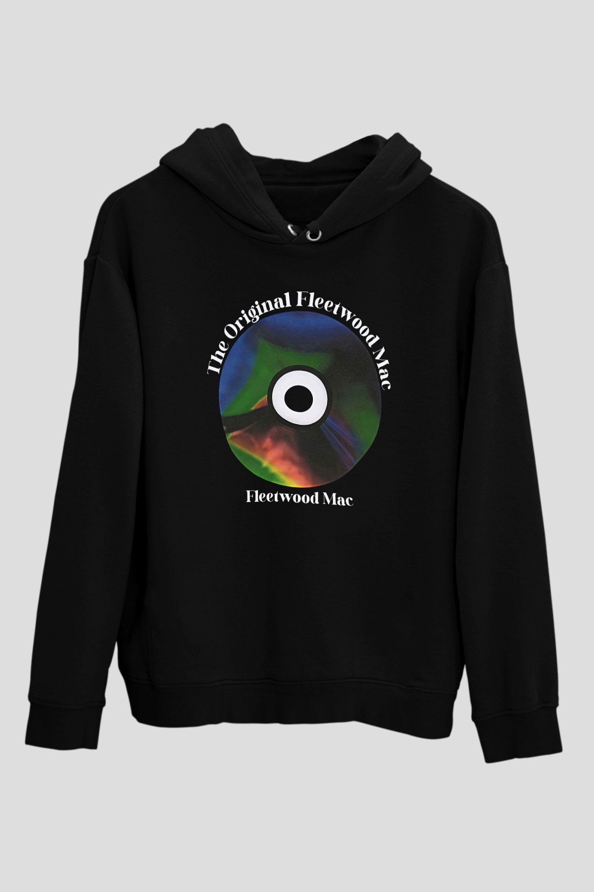 Fleetwod Mac Baskılı Unisex Siyah Kapüşonlu Sweatshirt