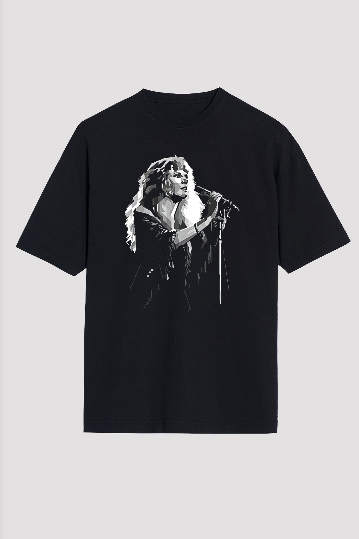 Fleetwod Mac Baskılı Unisex Siyah Oversize Tişört - Tshirt