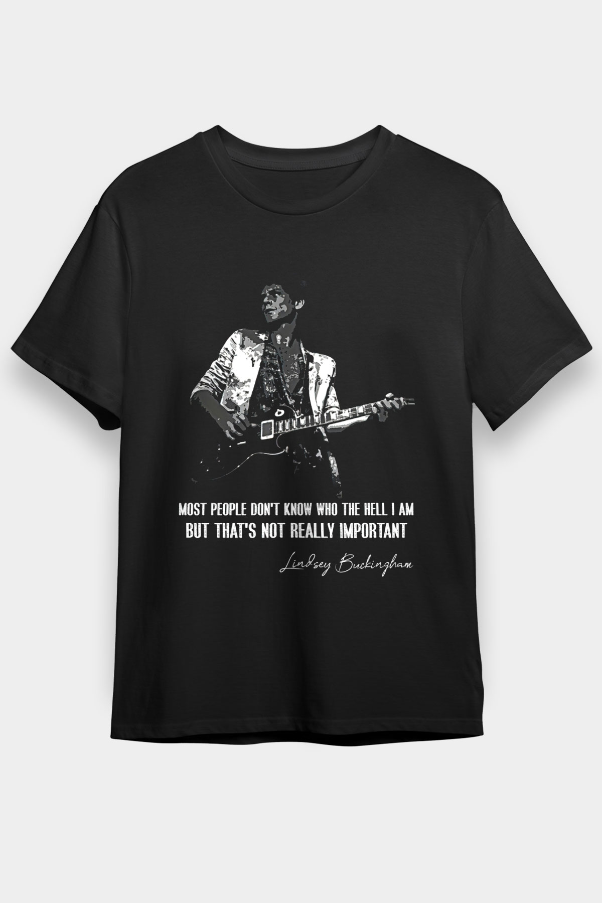 Fleetwod Mac Baskılı Unisex Siyah Tişört - Tshirt