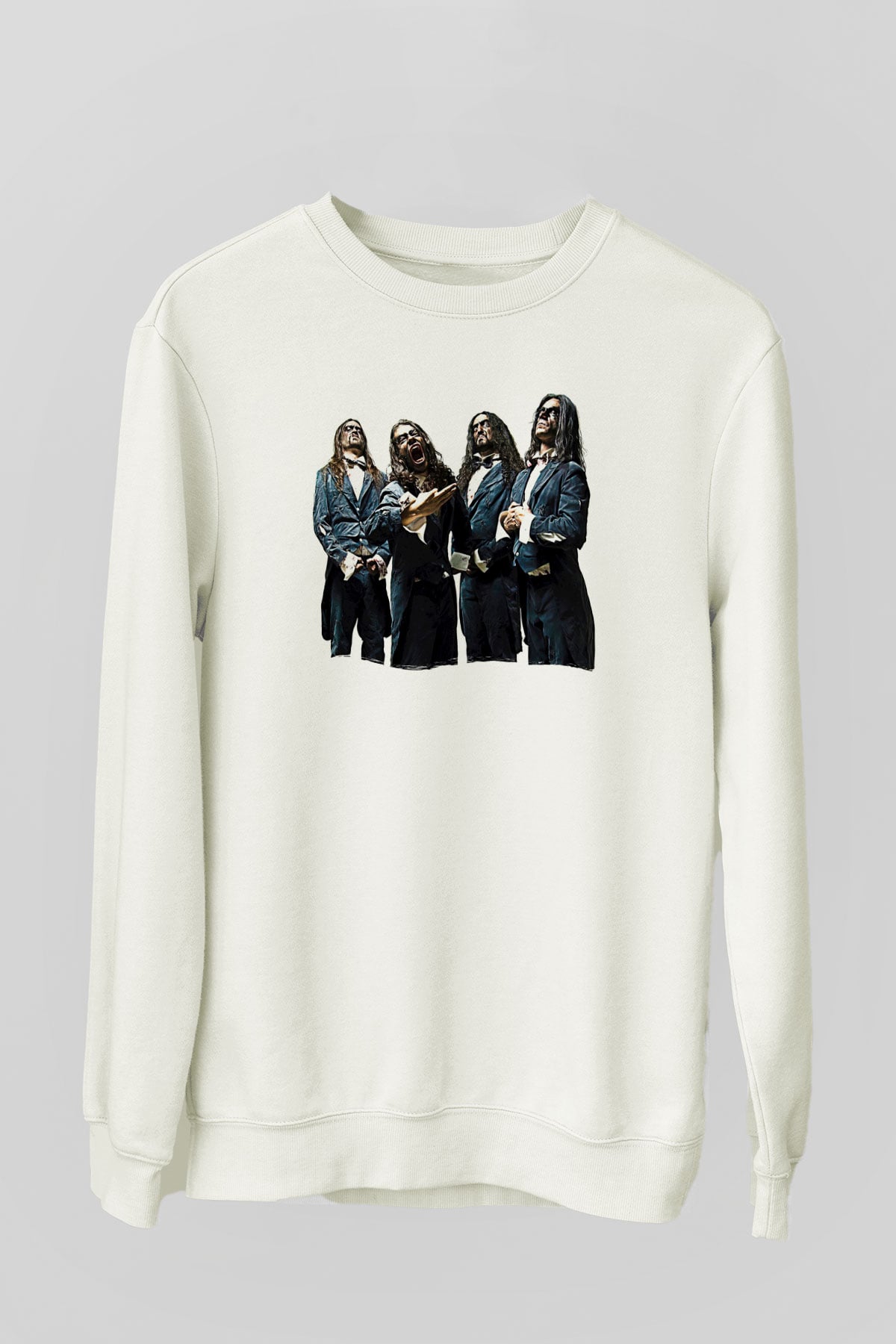 Fleshgod Apocalypse Baskılı Beyaz Unisex Sweatshirt
