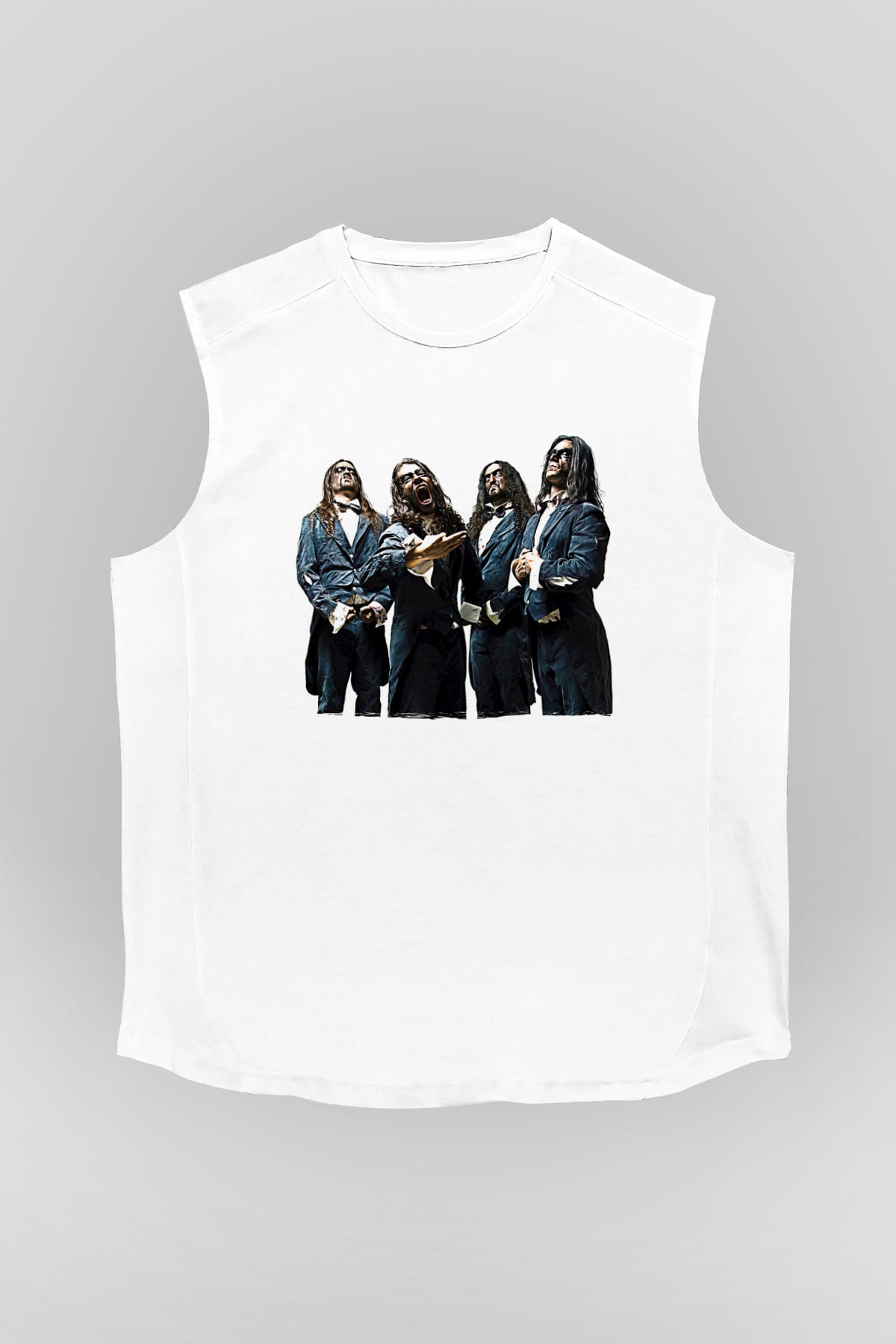 Fleshgod Apocalypse Baskılı Beyaz Unisex Kolsuz Tişört - Tshirt