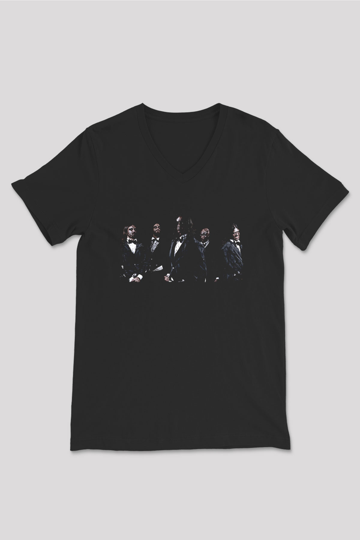 Fleshgod Apocalypse Baskılı Unisex Siyah V Yaka Tişört - Tshirt