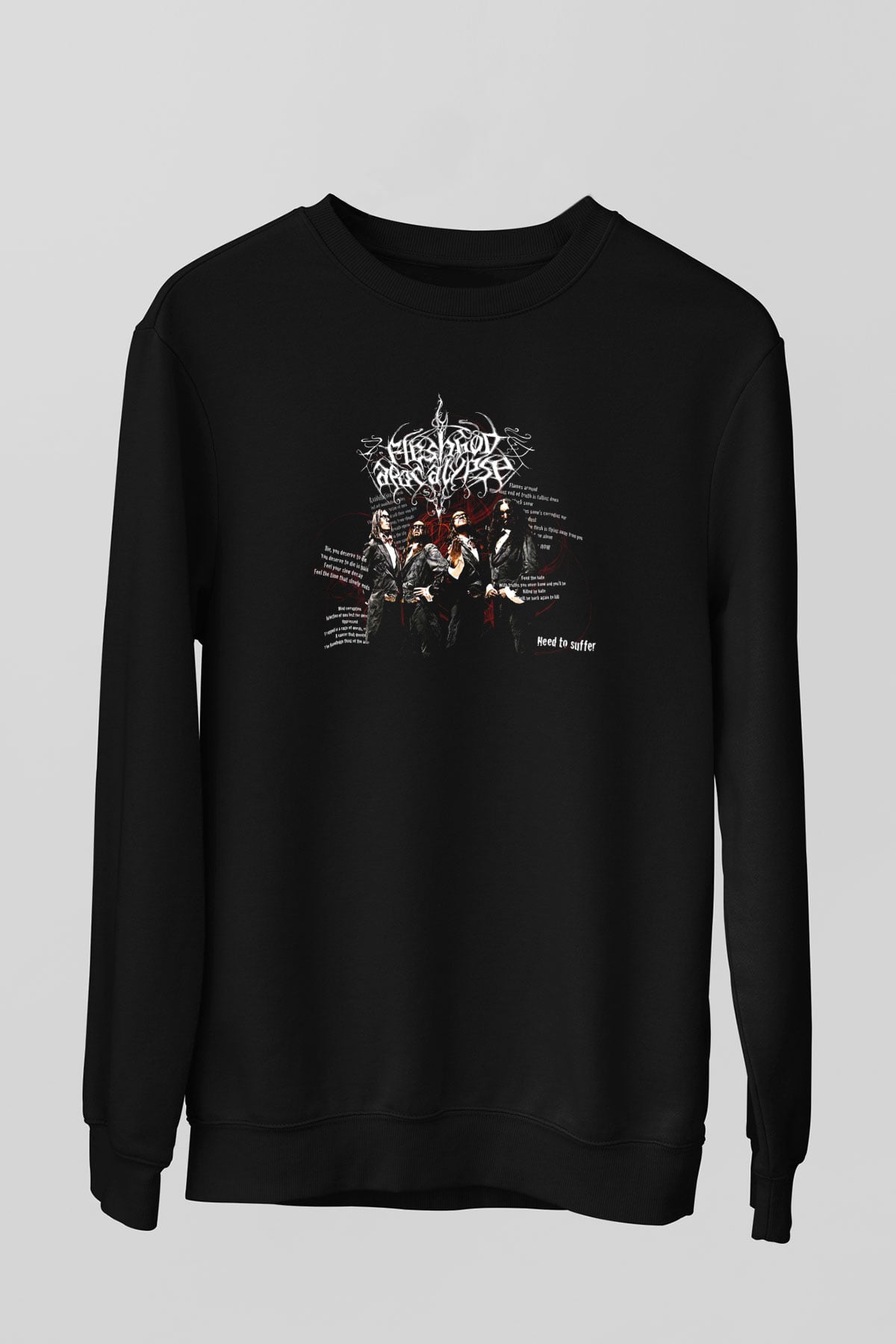 Fleshgod Apocalypse Baskılı Unisex Siyah Sweatshirt