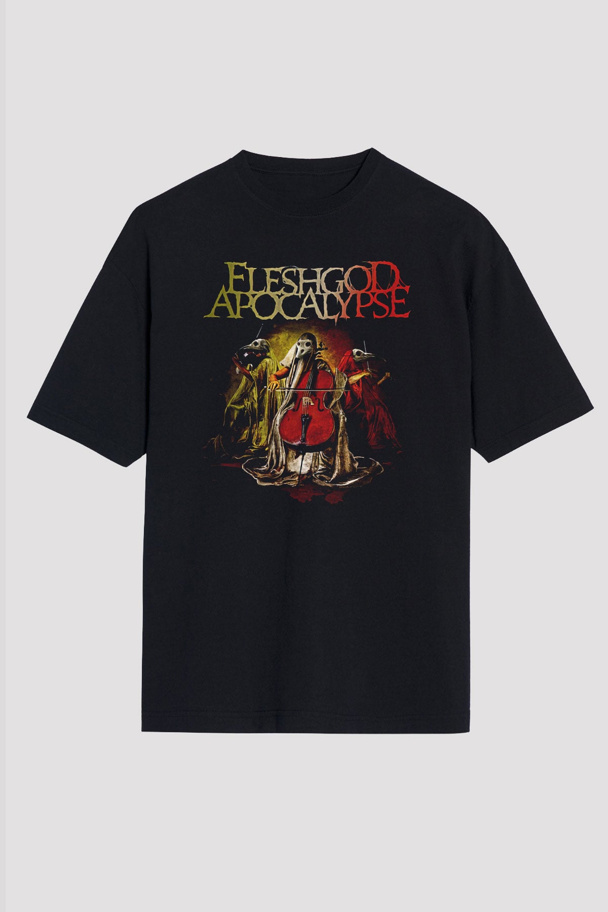 Fleshgod Apocalypse Baskılı Unisex Siyah Oversize Tişört - Tshirt