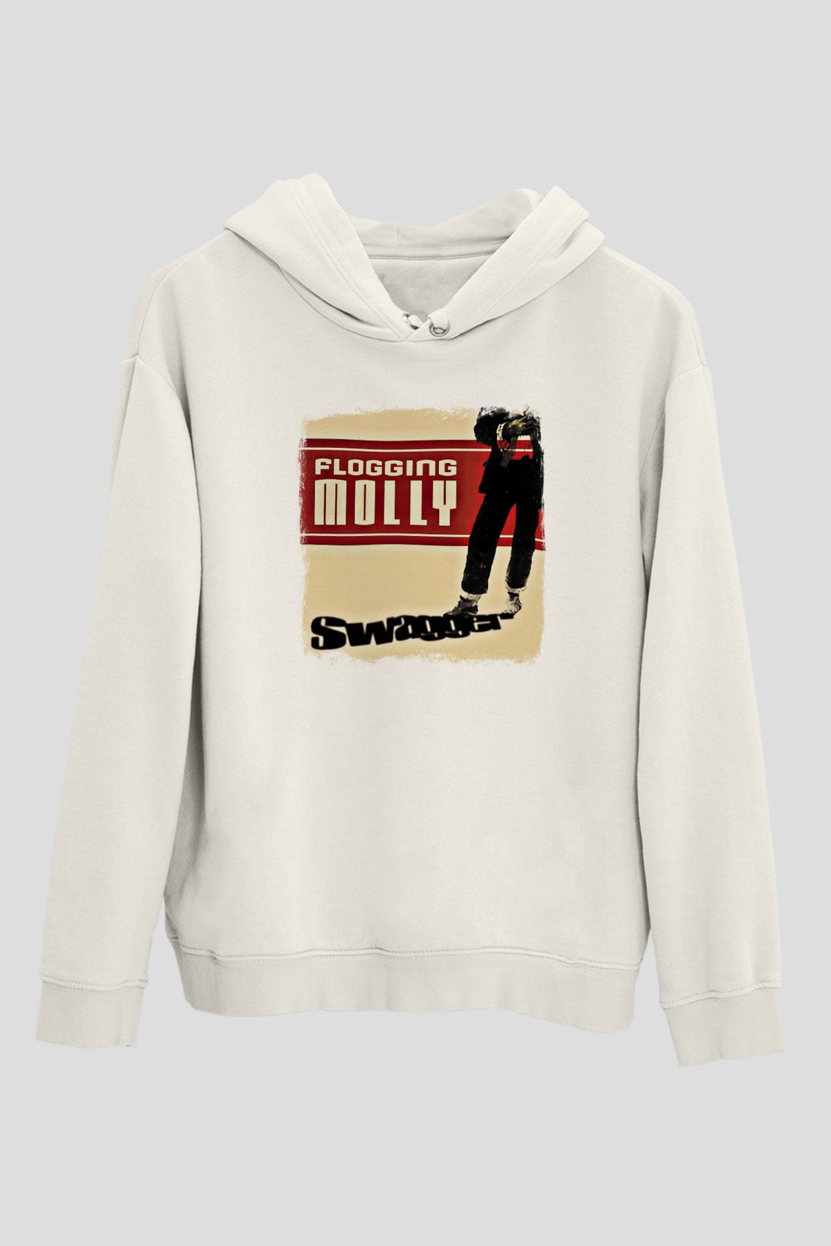 Flogging Molly Baskılı Unisex Beyaz Hoodie