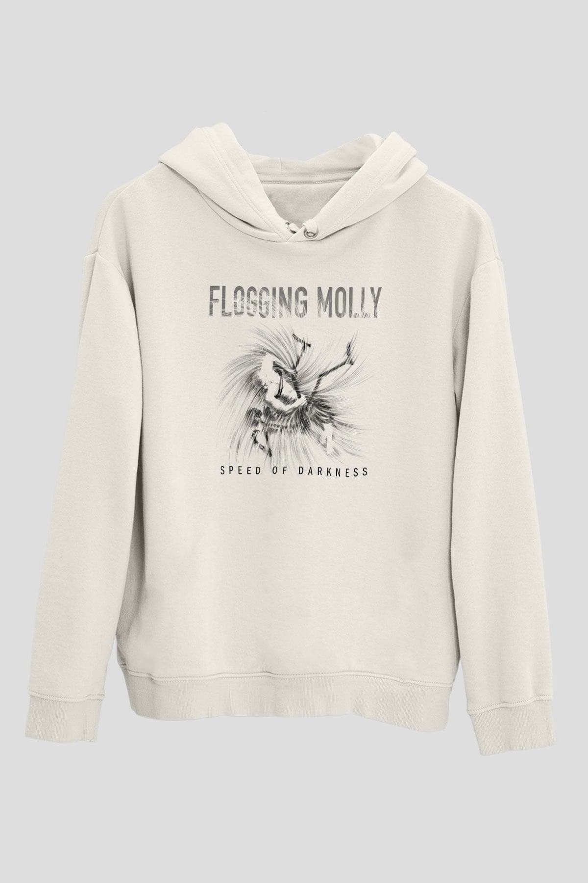 Flogging Molly Baskılı Unisex Beyaz Hoodie
