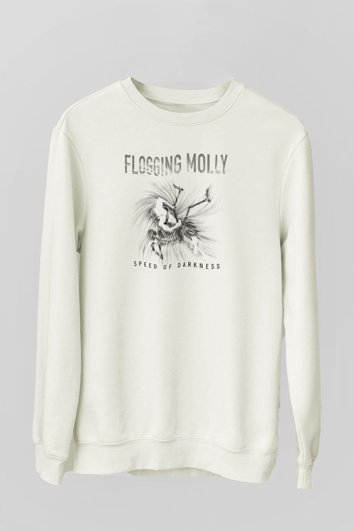 Flogging Molly Baskılı Unisex Beyaz Sweatshirt