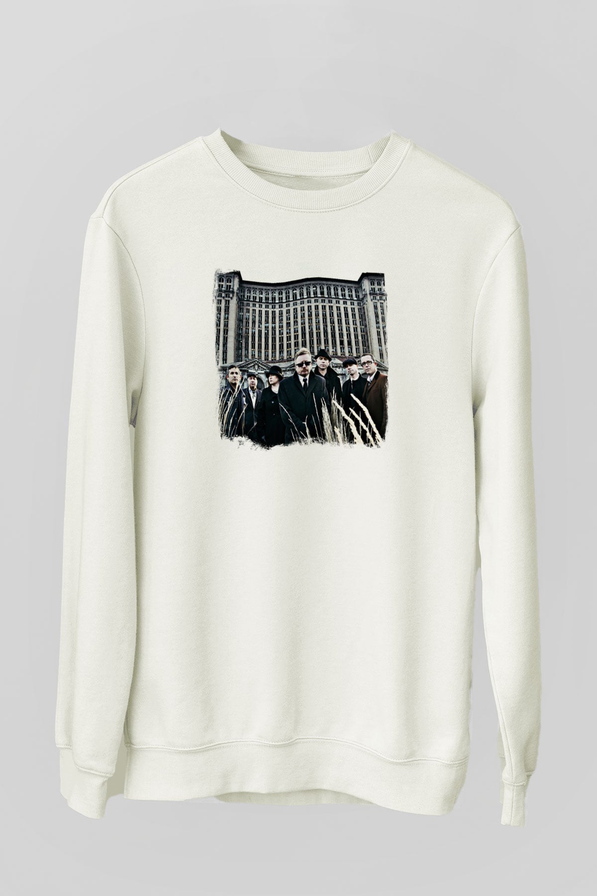 Flogging Molly Baskılı Unisex Beyaz Sweatshirt