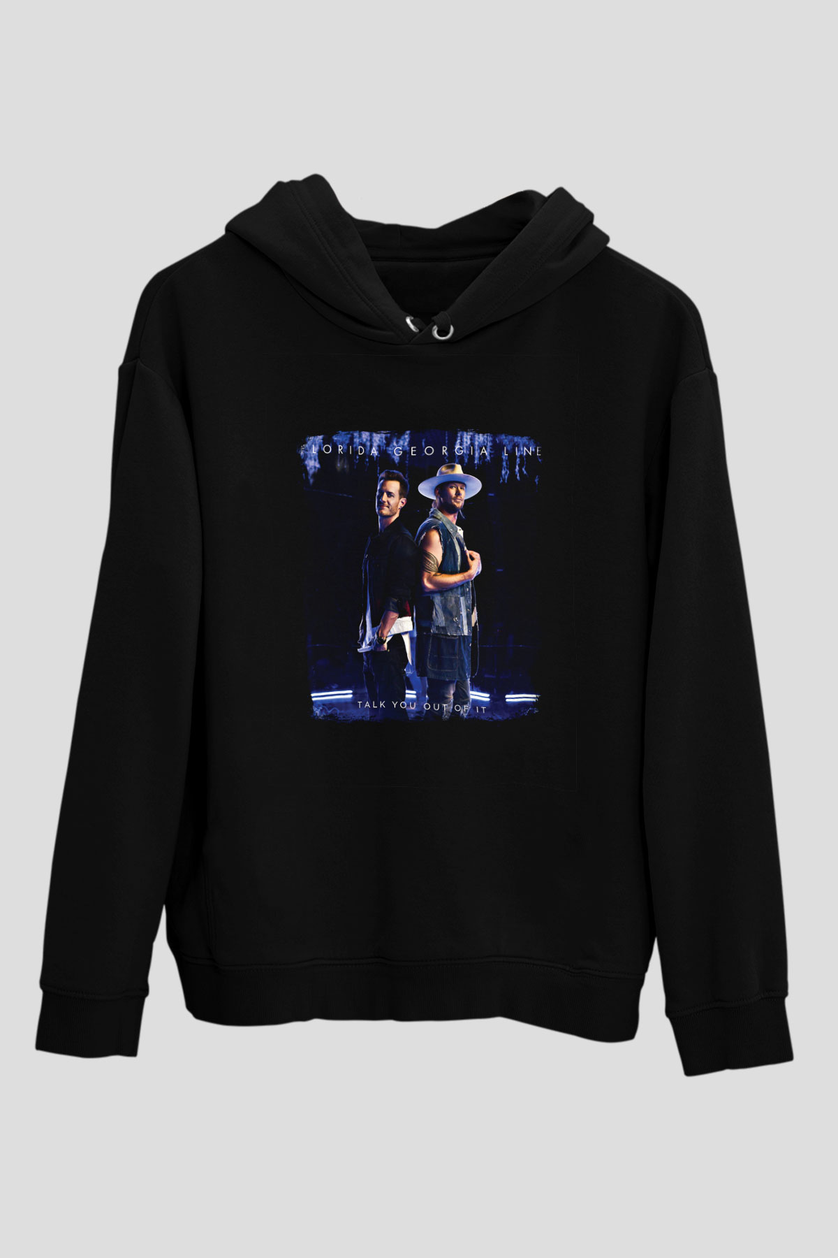 Florida Georgia Line Baskılı Unisex Siyah Hoodie