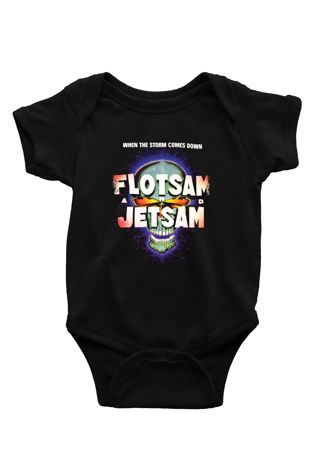 Flotsam and Jetsam Baskılı Unisex Siyah Bebek Body - Zıbın