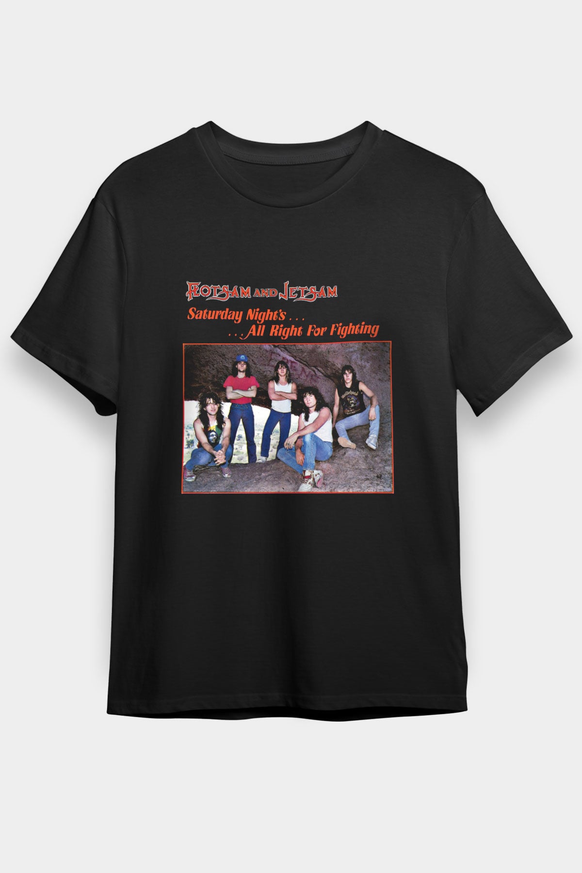 Flotsam and Jetsam Baskılı Unisex Siyah Tişört