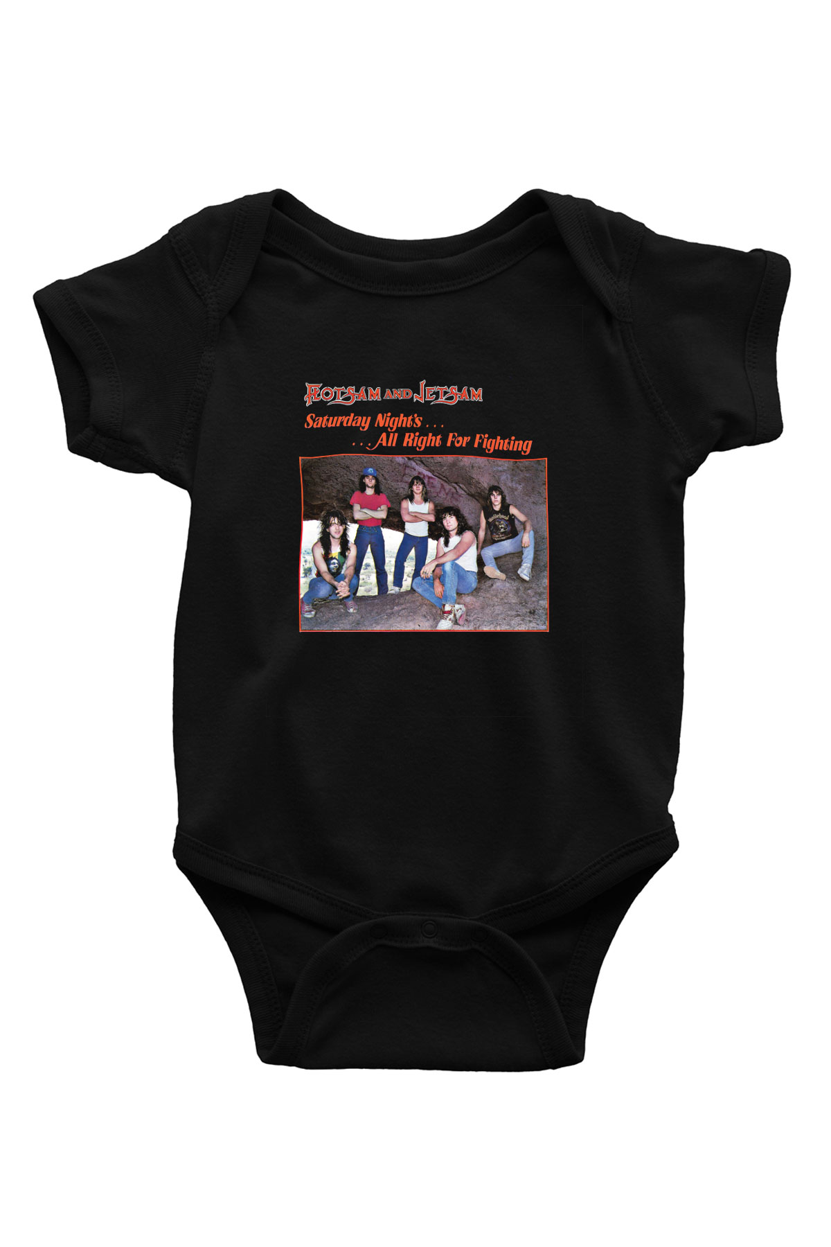 Flotsam and Jetsam Baskılı Unisex Siyah Bebek Body - Zıbın