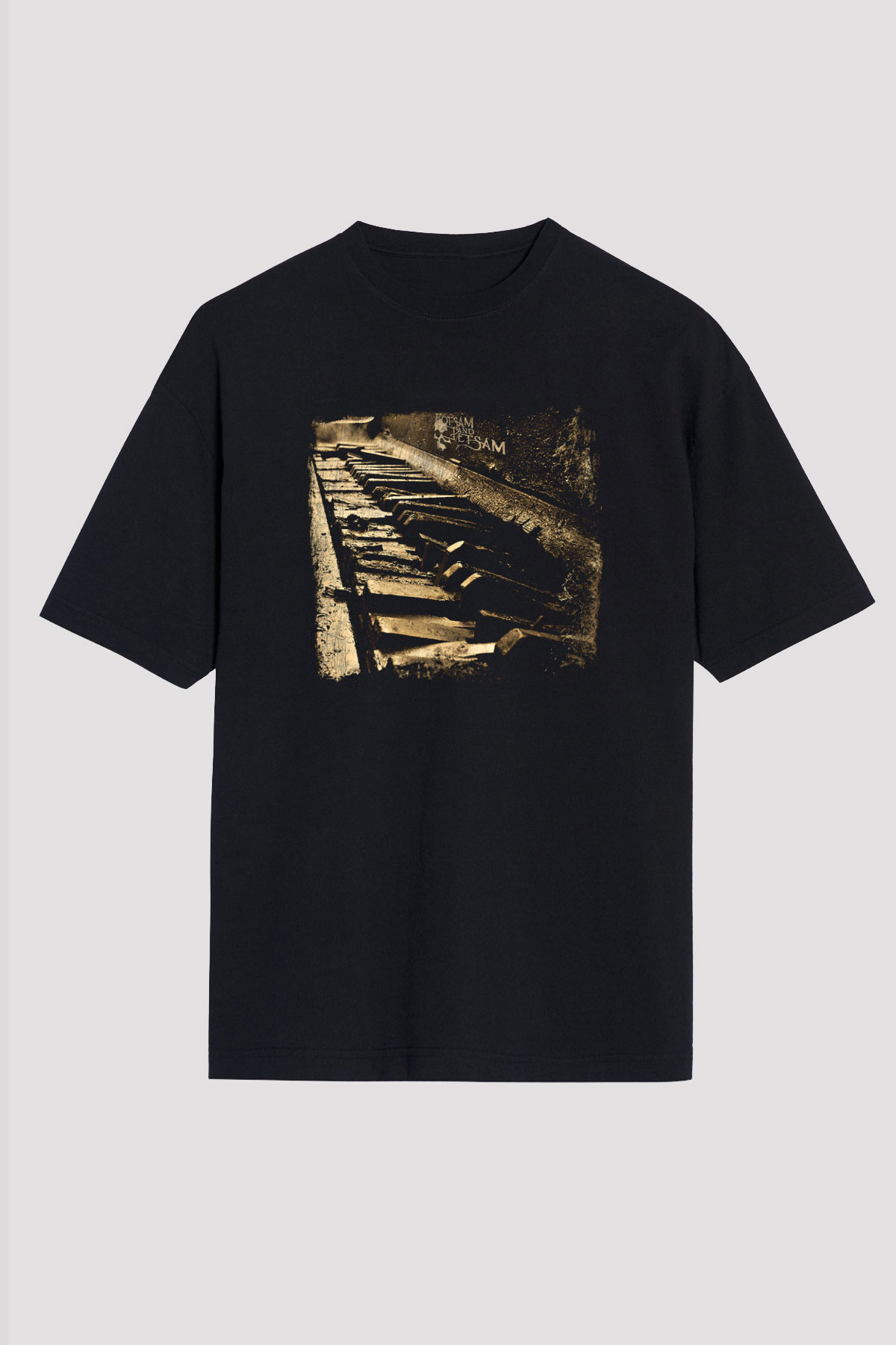 Flotsam and Jetsam Baskılı Unisex Siyah Oversize Tişört