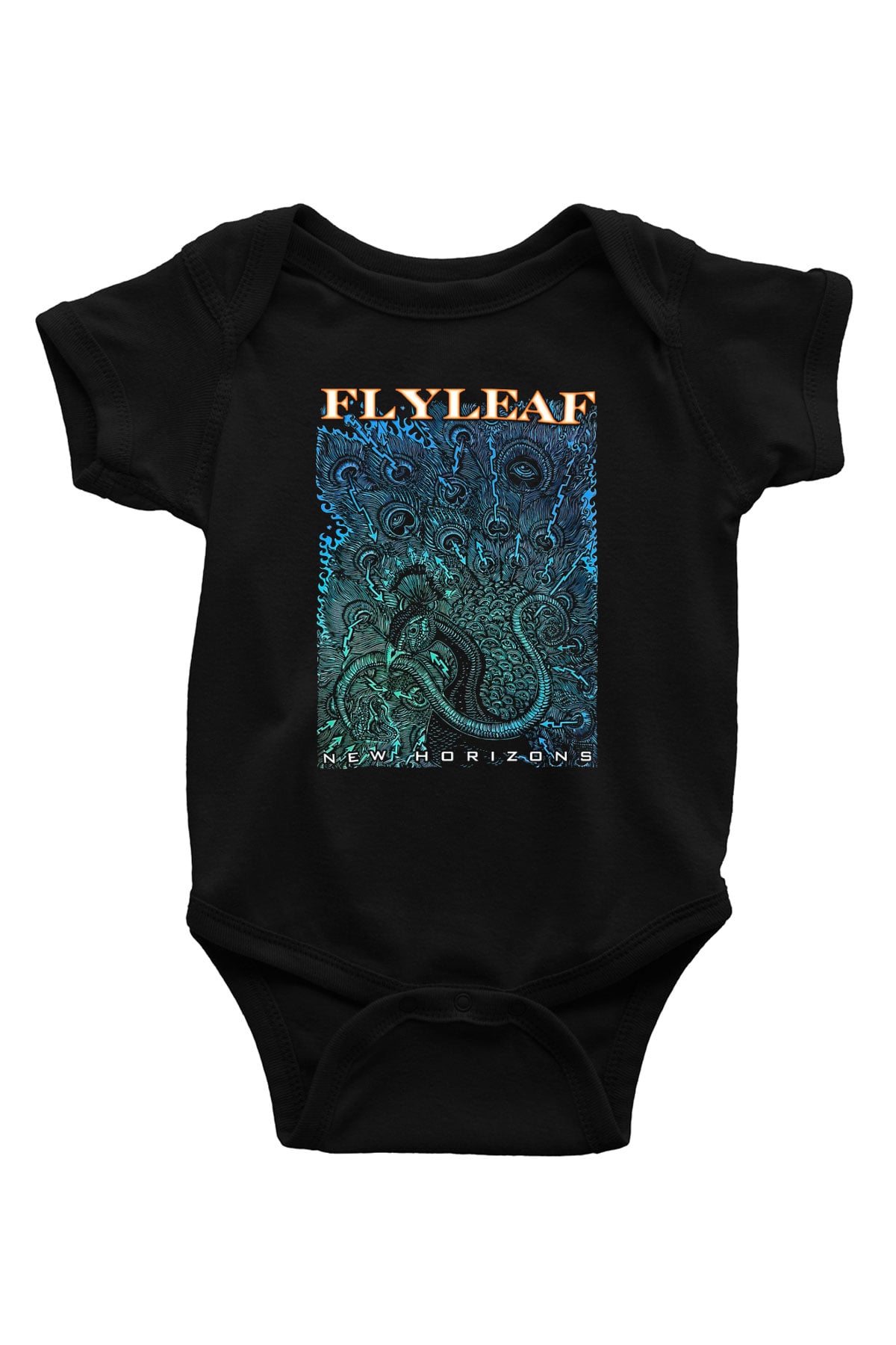 Flyleaf Baskılı Siyah Bebek Body - Zıbın