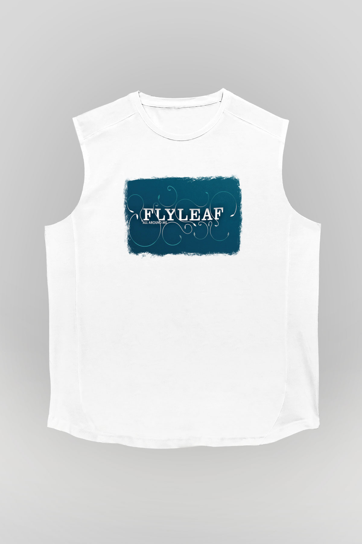 Flyleaf Baskılı Unisex Beyaz Kolsuz Tişört