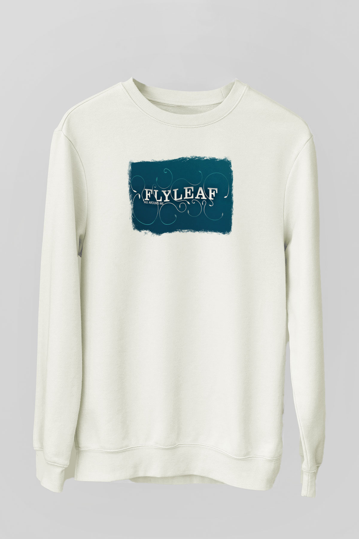 Flyleaf Baskılı Unisex Beyaz Sweatshirt