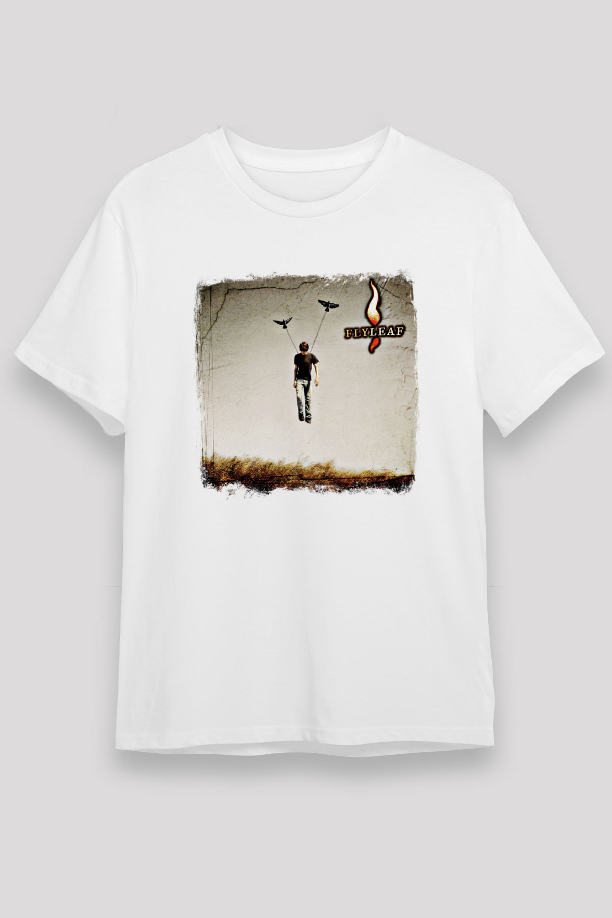Flyleaf Baskılı Unisex Beyaz Tişört