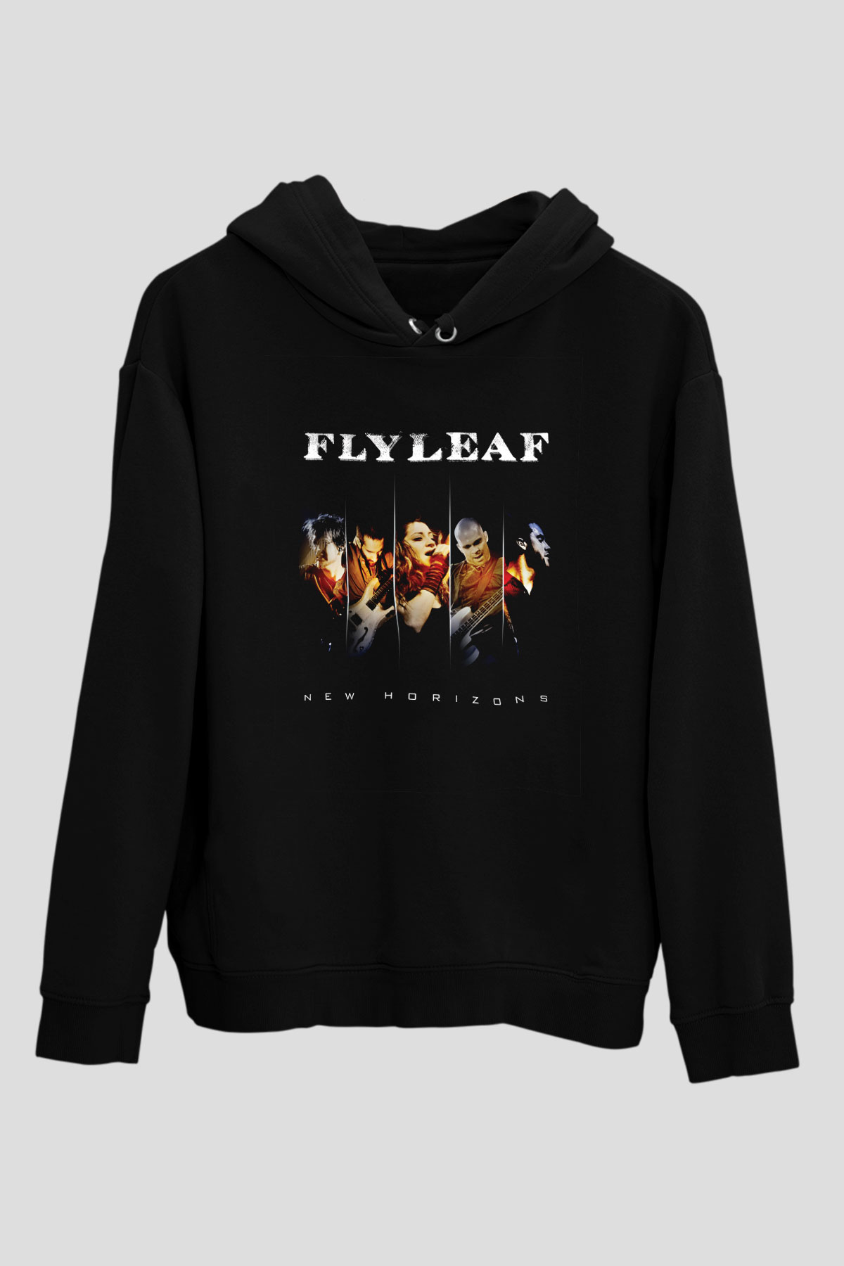 Flyleaf Baskılı Unisex Siyah Hoodie