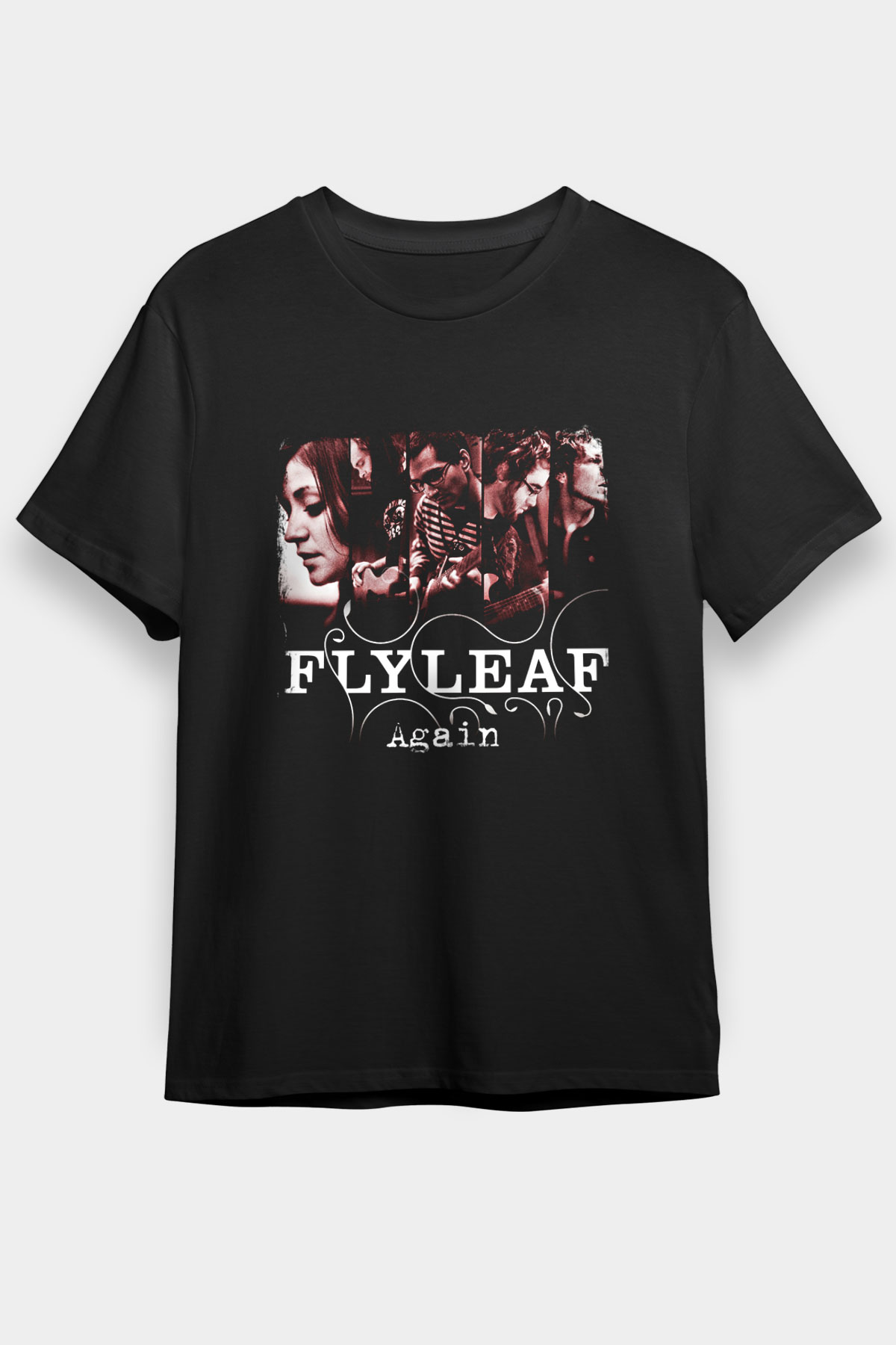 Flyleaf Baskılı Unisex Siyah Tişört