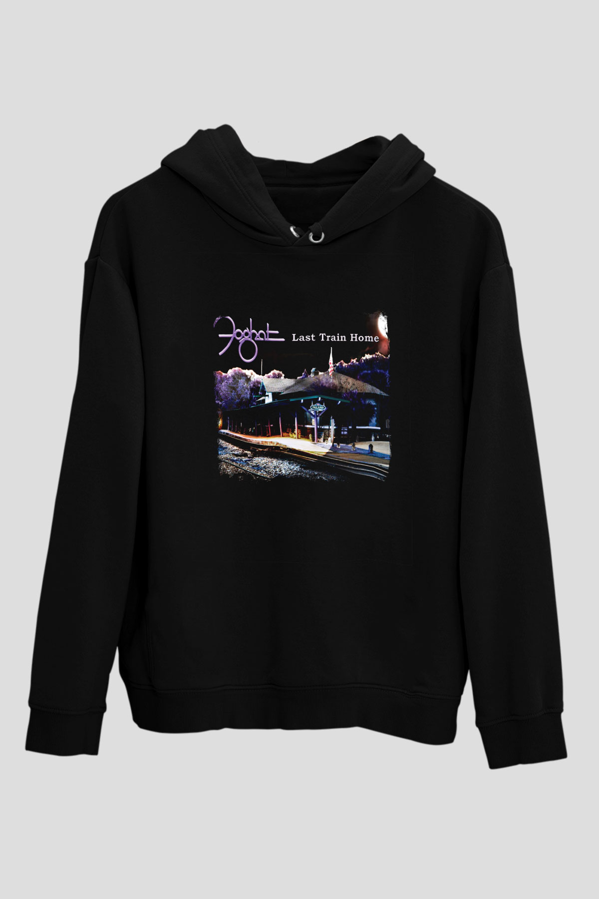 Foghat Baskılı Unisex Siyah Hoodie