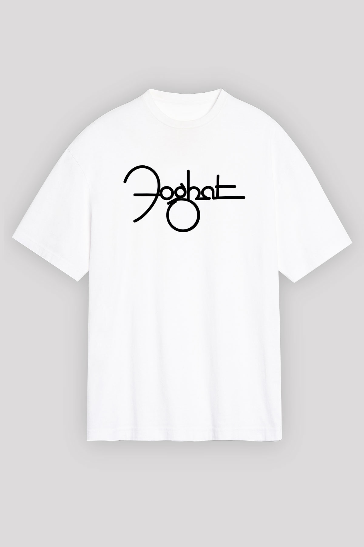 Foghat Beyaz Unisex Tişört T-Shirt - TişörtFabrikası