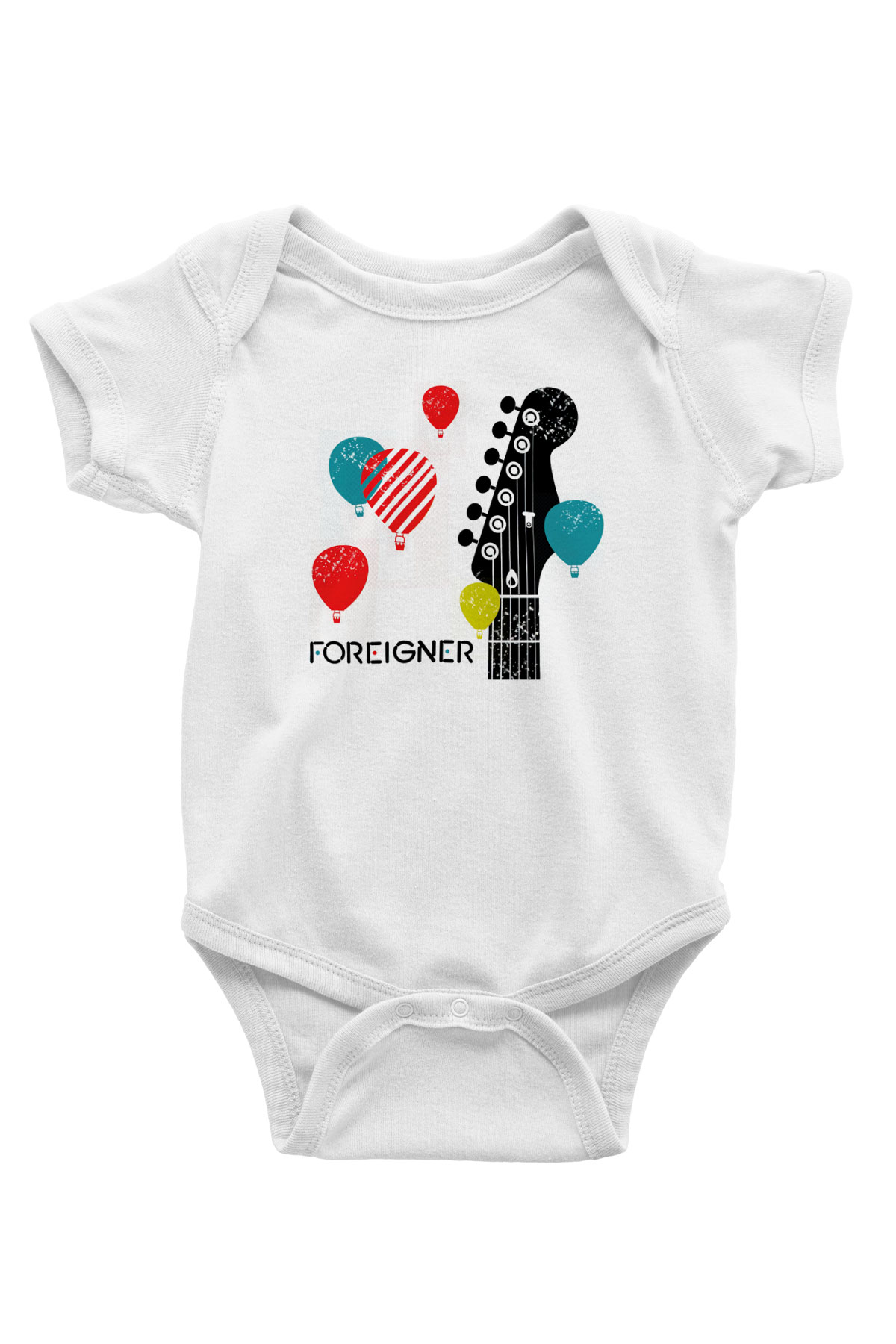 Foreigner Baskılı Beyaz Unisex Bebek Body - Zıbın
