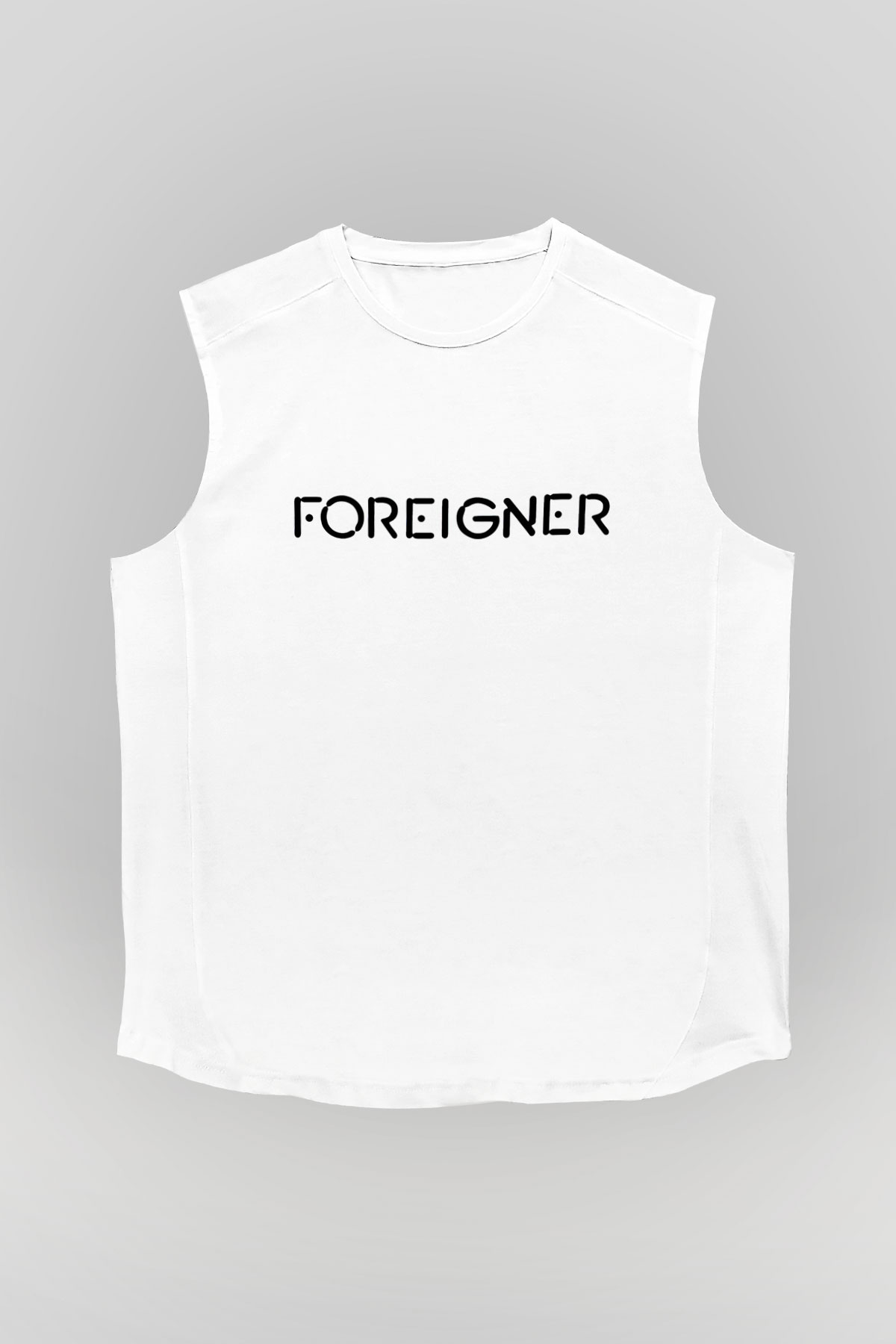 Foreigner Beyaz Unisex Kolsuz Tişört