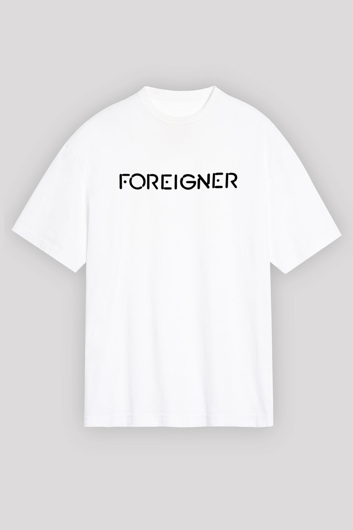 Foreigner Beyaz Unisex Oversize Tişört T-Shirt