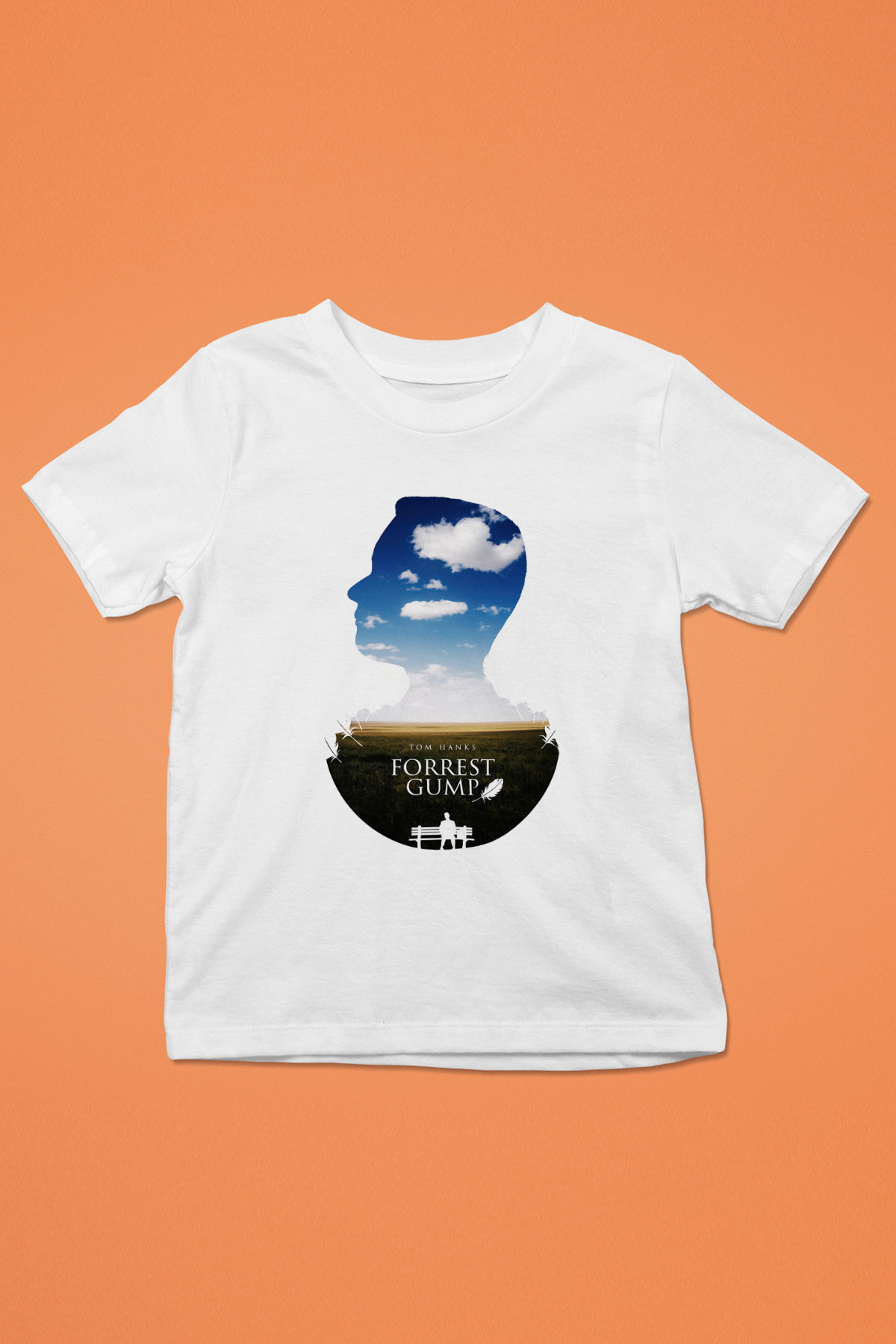 Forrest Gump Baskılı Beyaz Unisex Çocuk Tişört