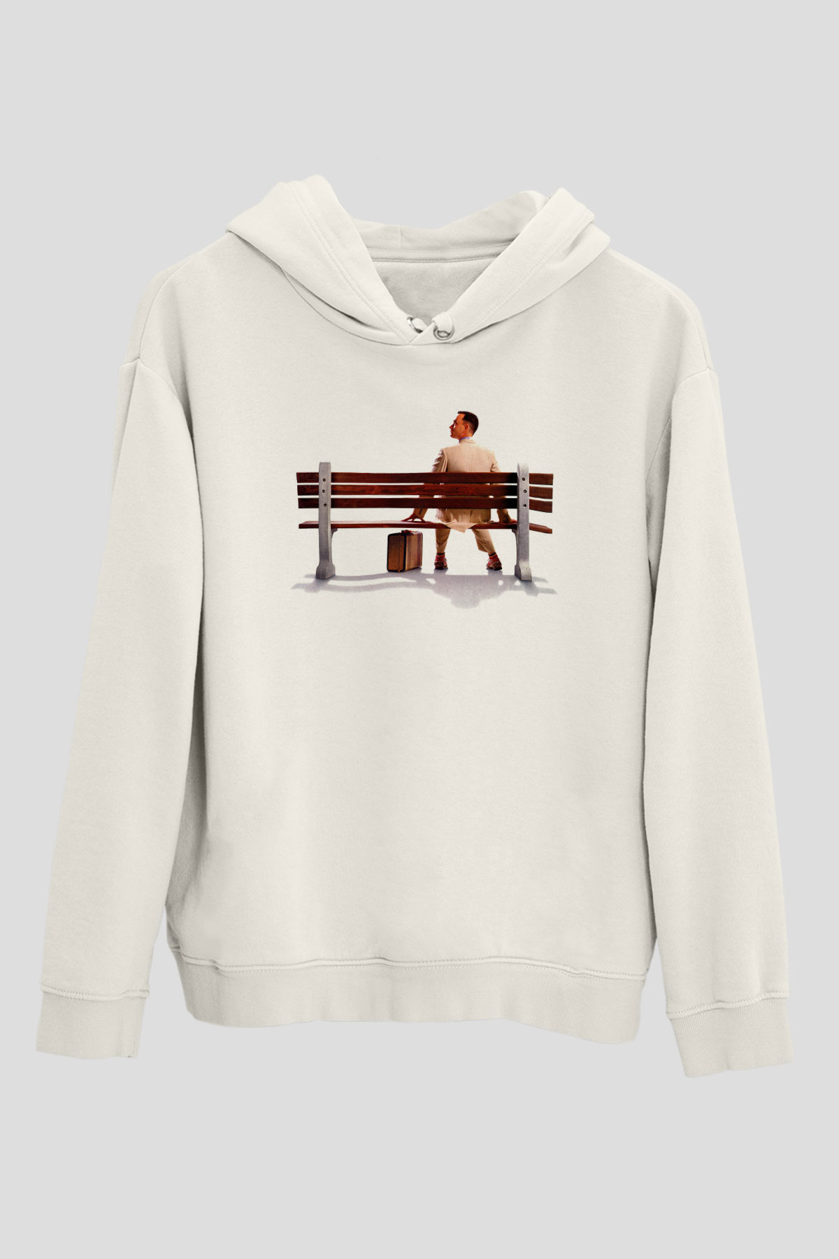 Forrest Gump Beyaz Unisex Kapşonlu Sweatshirt