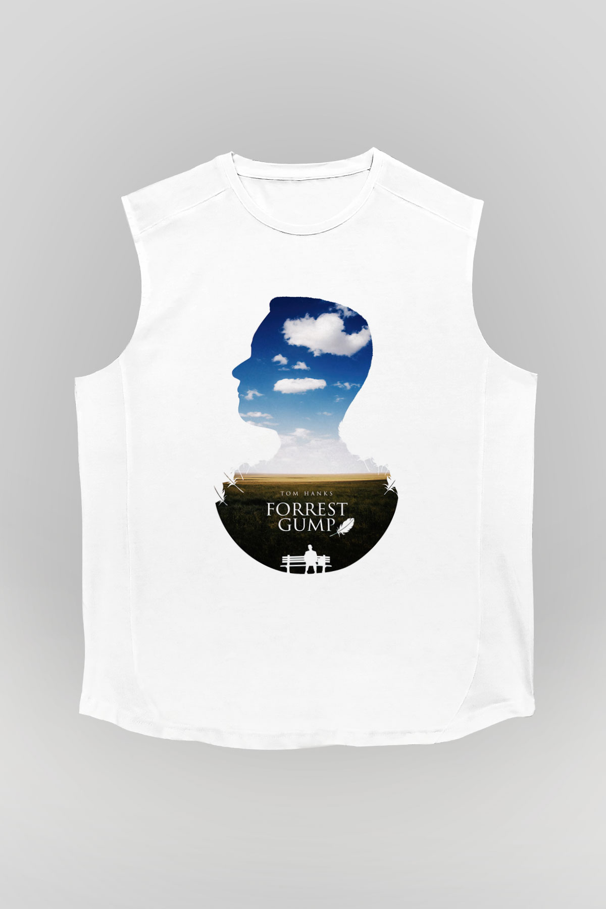 Forrest Gump Beyaz Unisex Kolsuz Tişört
