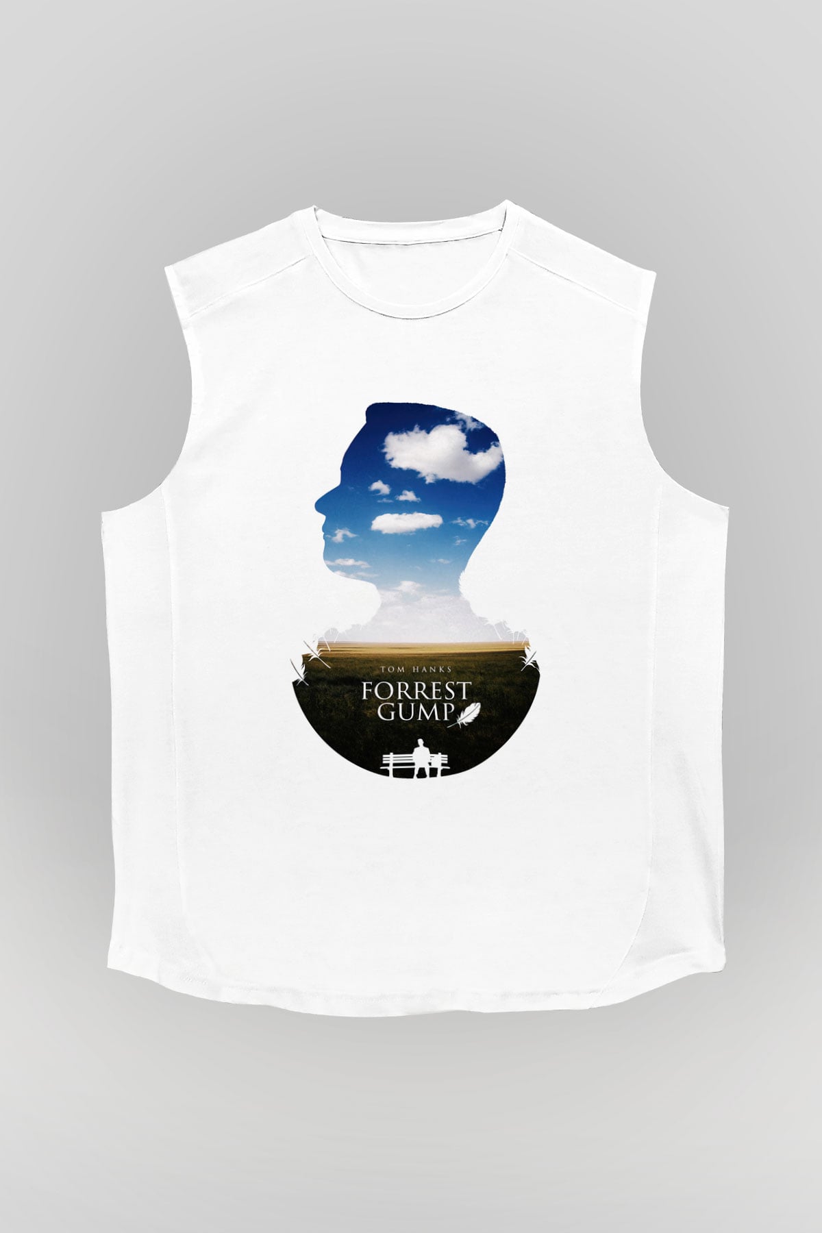 Forrest Gump Beyaz Unisex Kolsuz Tişört