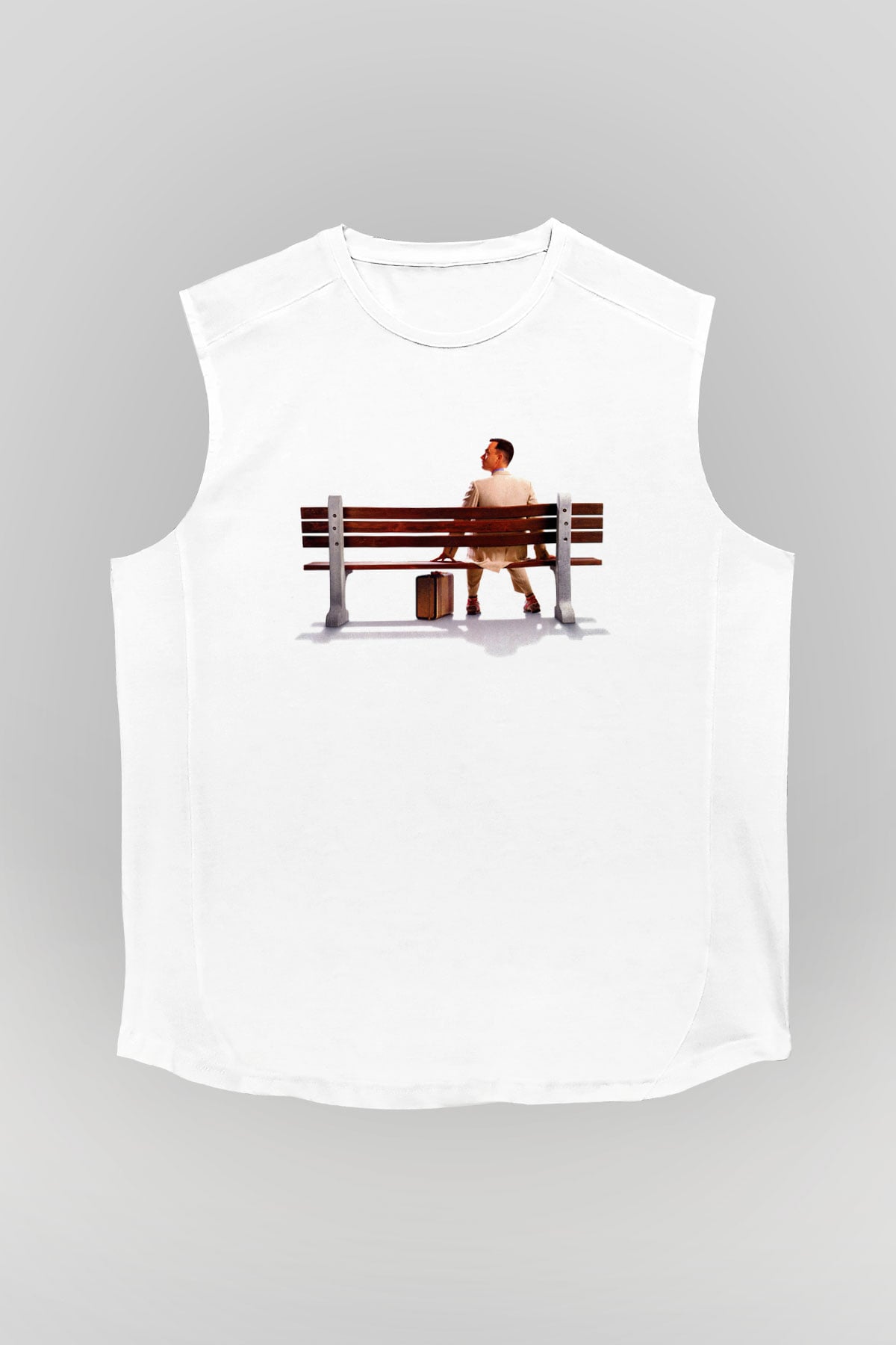 Forrest Gump Beyaz Unisex Kolsuz Tişört