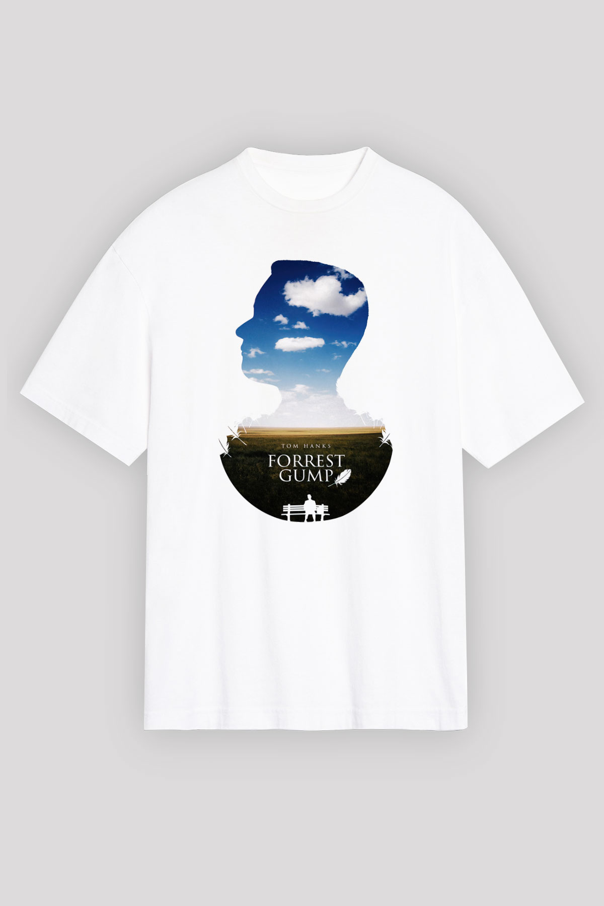 Forrest Gump Beyaz Unisex Oversize Tişört