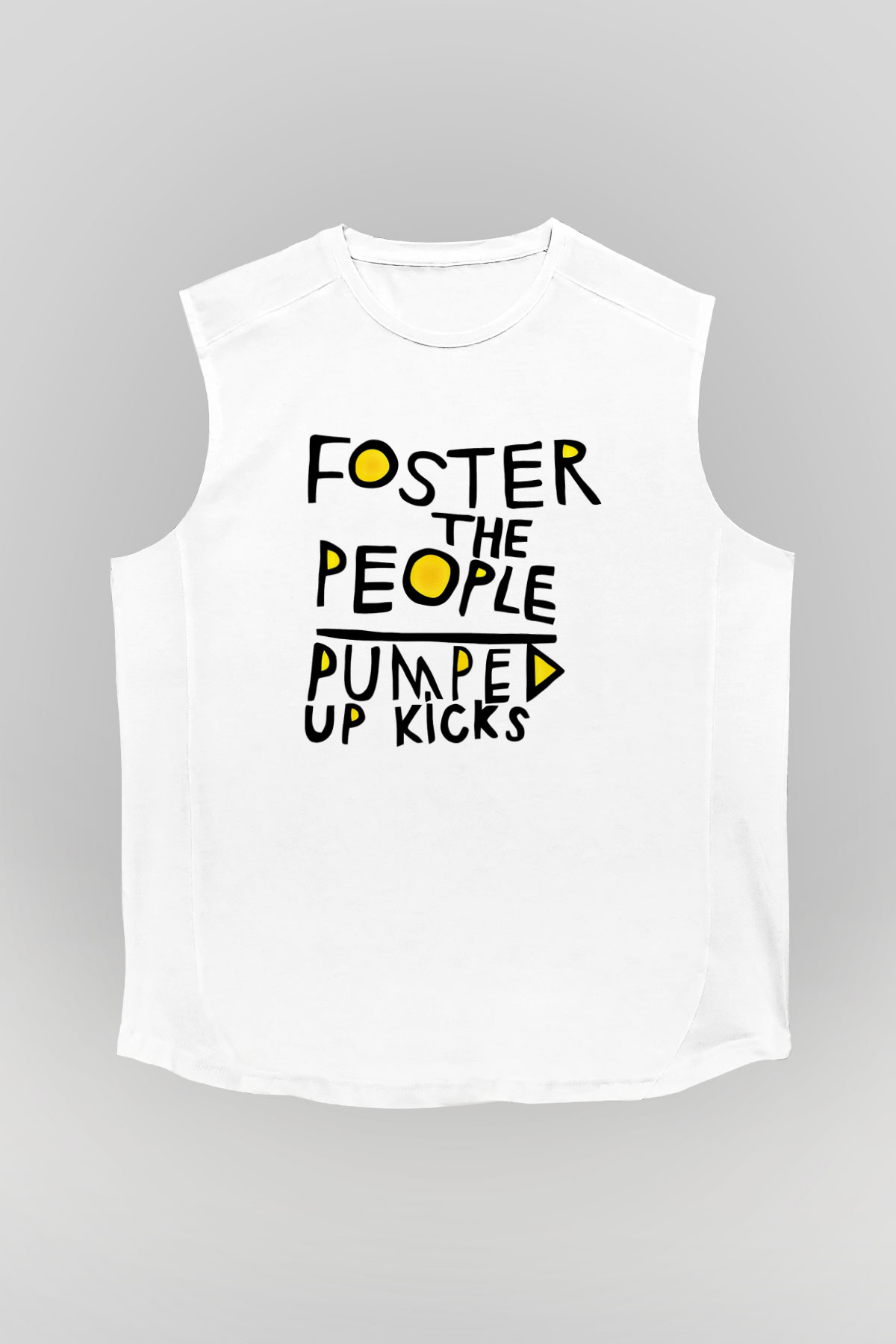 Foster the People Baskılı Unisex Beyaz Kolsuz Tişört