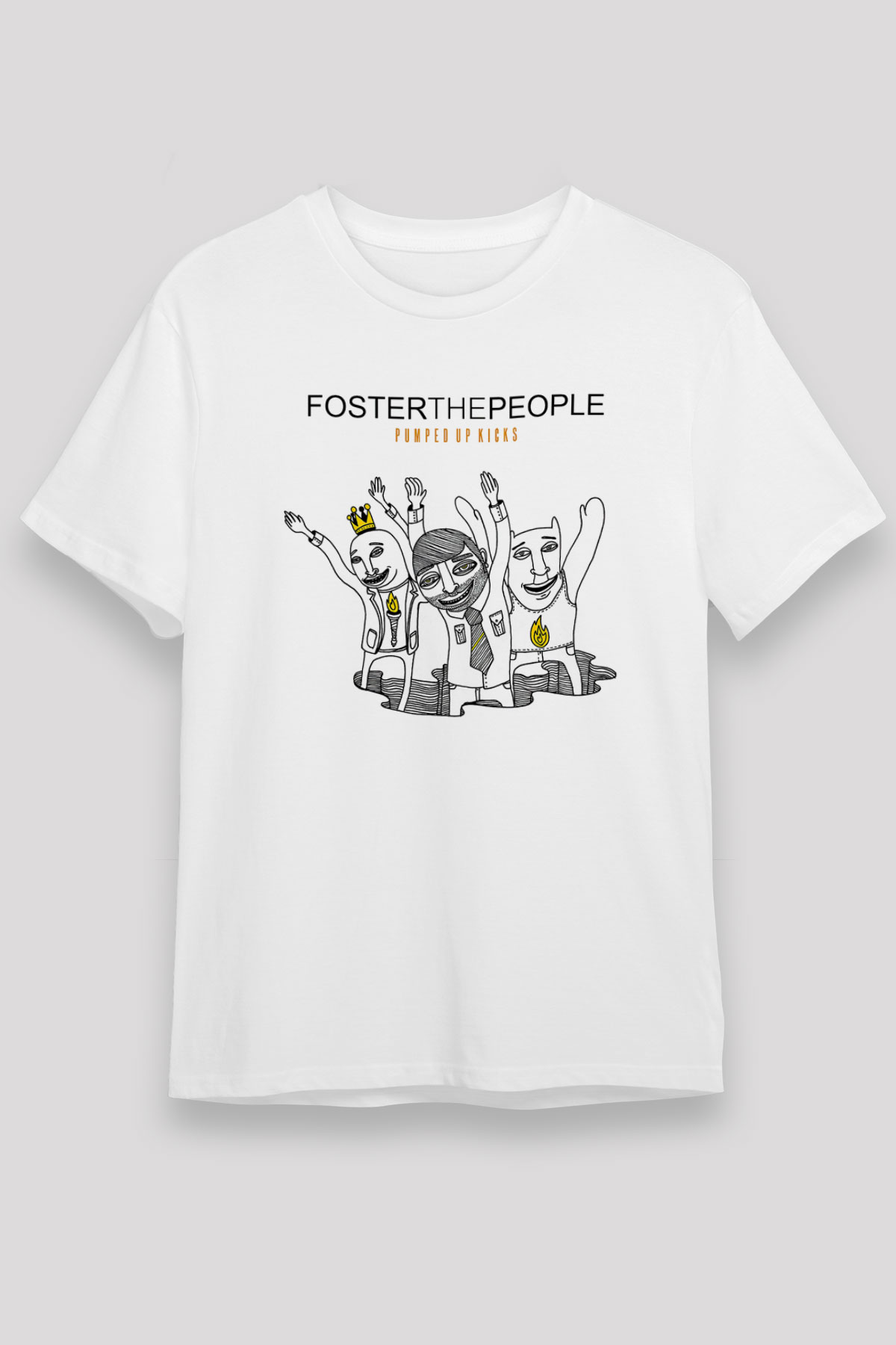 Foster the People Baskılı Unisex Beyaz Tişört