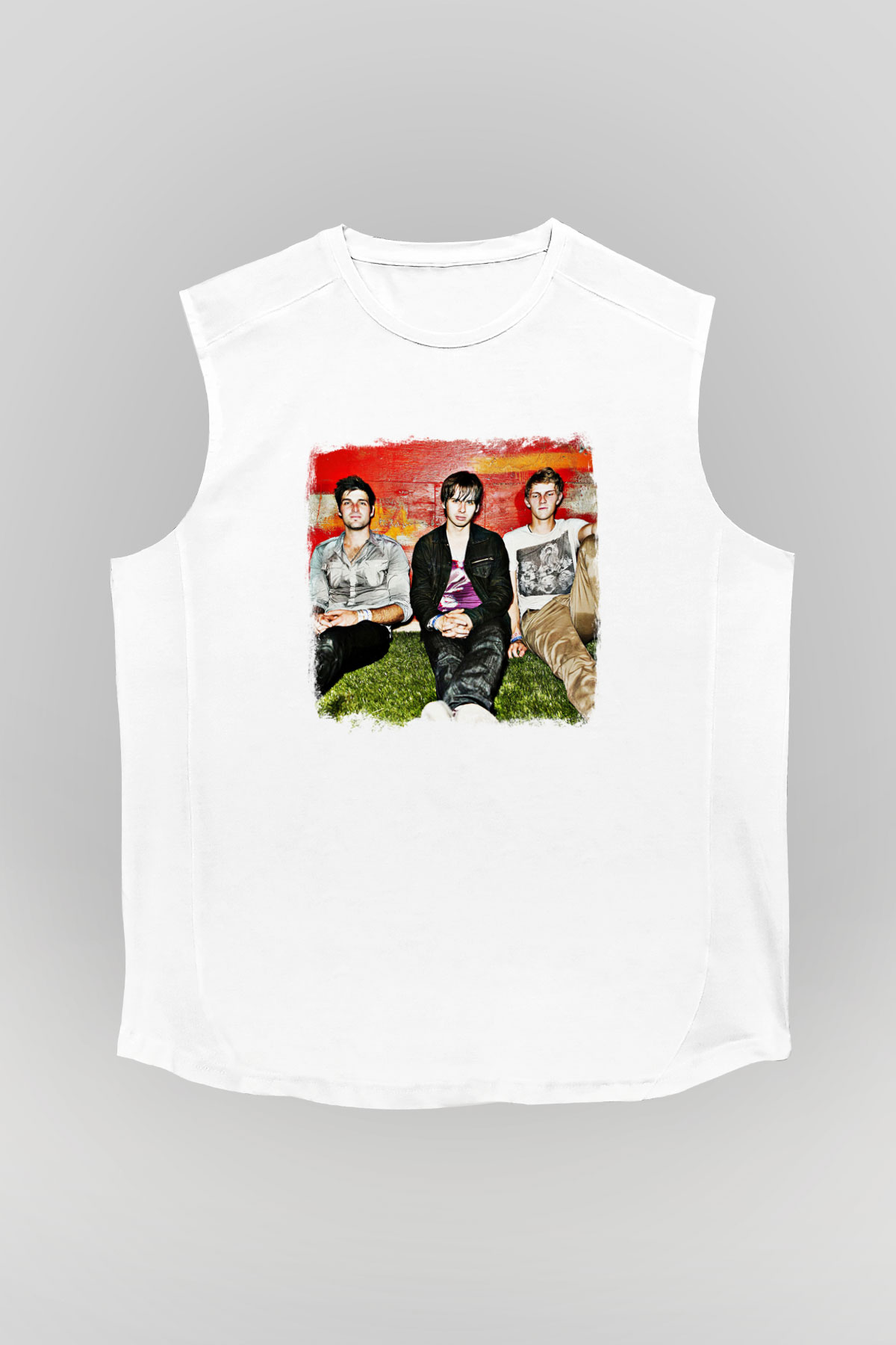 Foster the People Baskılı Unisex Beyaz Kolsuz Tişört