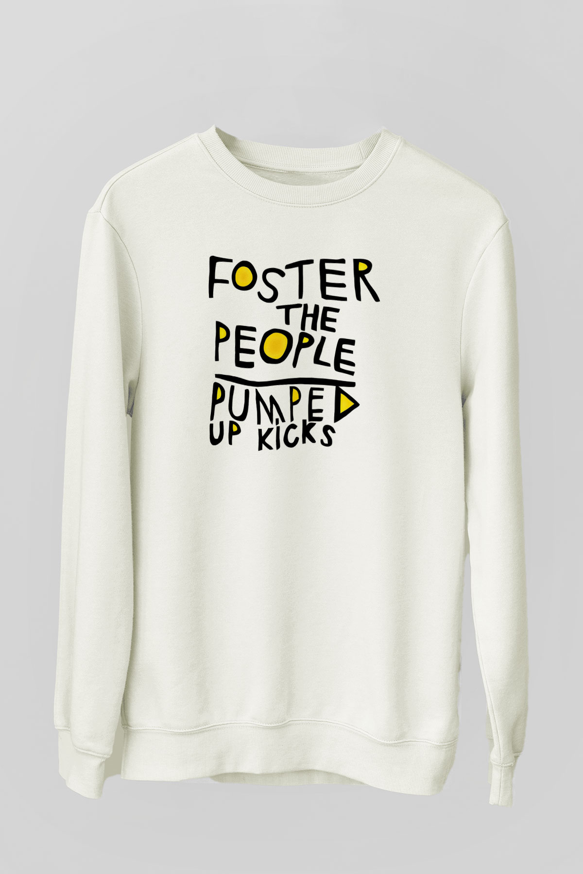Foster the People Baskılı Unisex Beyaz Sweatshirt
