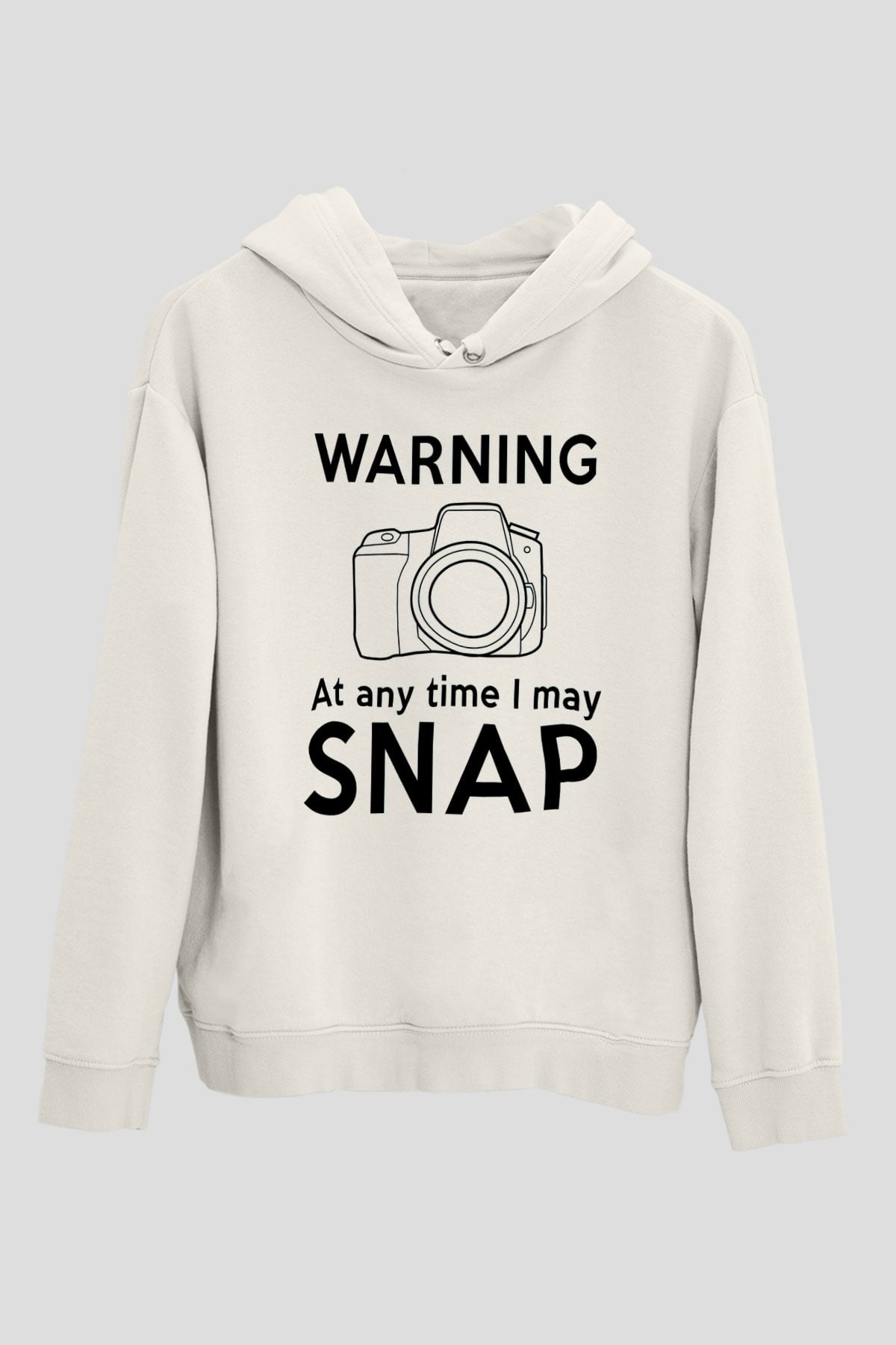 Fotoğrafçı Beyaz Unisex Kapüşonlu Sweatshirt
