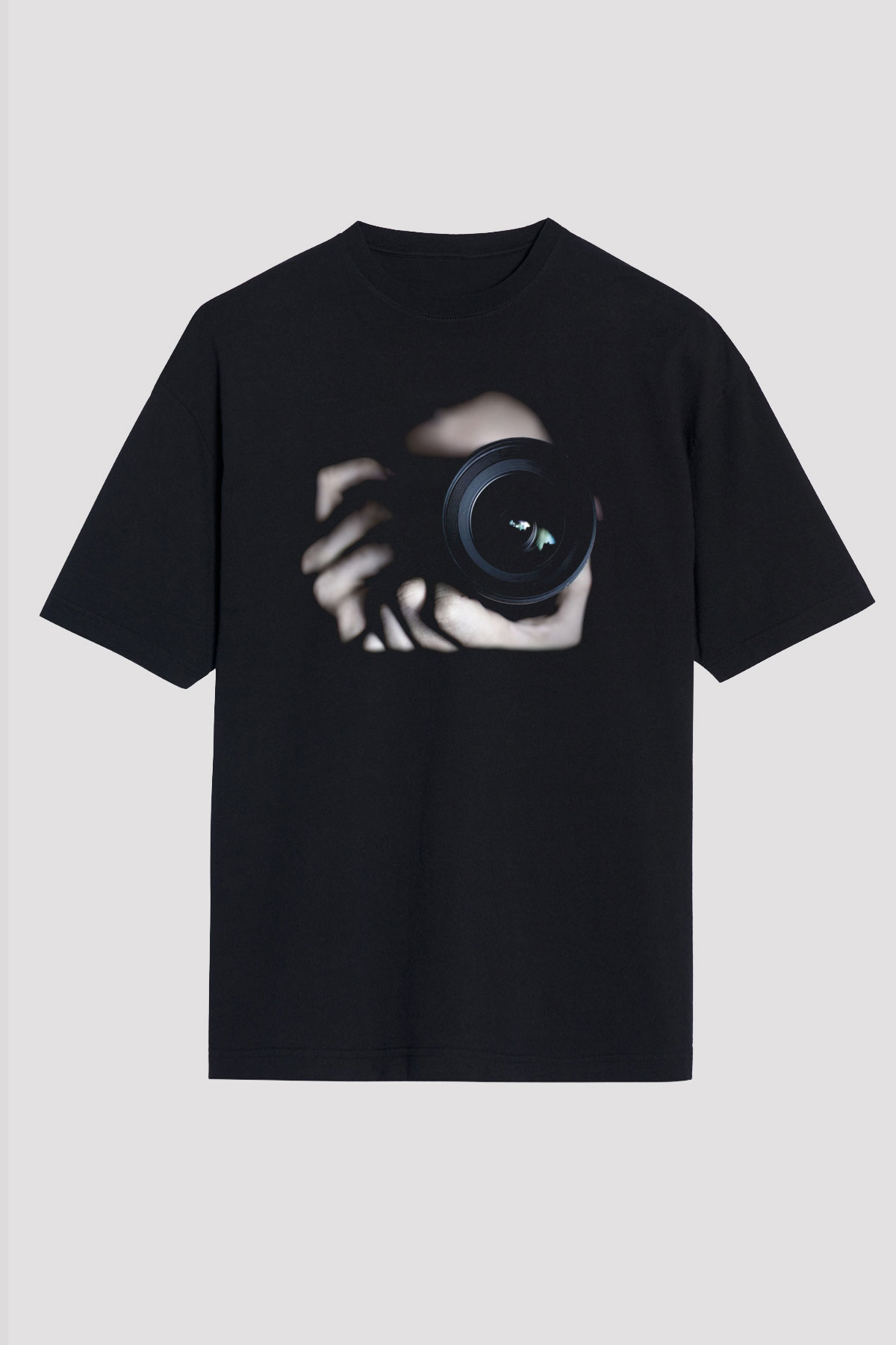 Fotoğrafçı Siyah Unisex Oversize Tişört T-Shirt